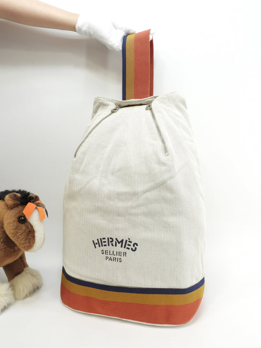 エルメス キャバリエ コットン 白 ワンショルダーバッグ クロスボディバッグ 美品@ 418