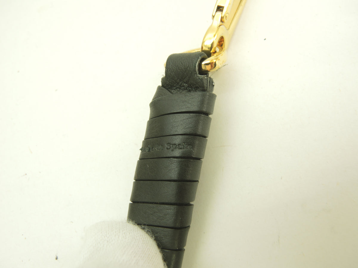 ロエベ ショルダーストラップ 巻 レザー黒 ゴールド金具 ロング 極美品@ 1