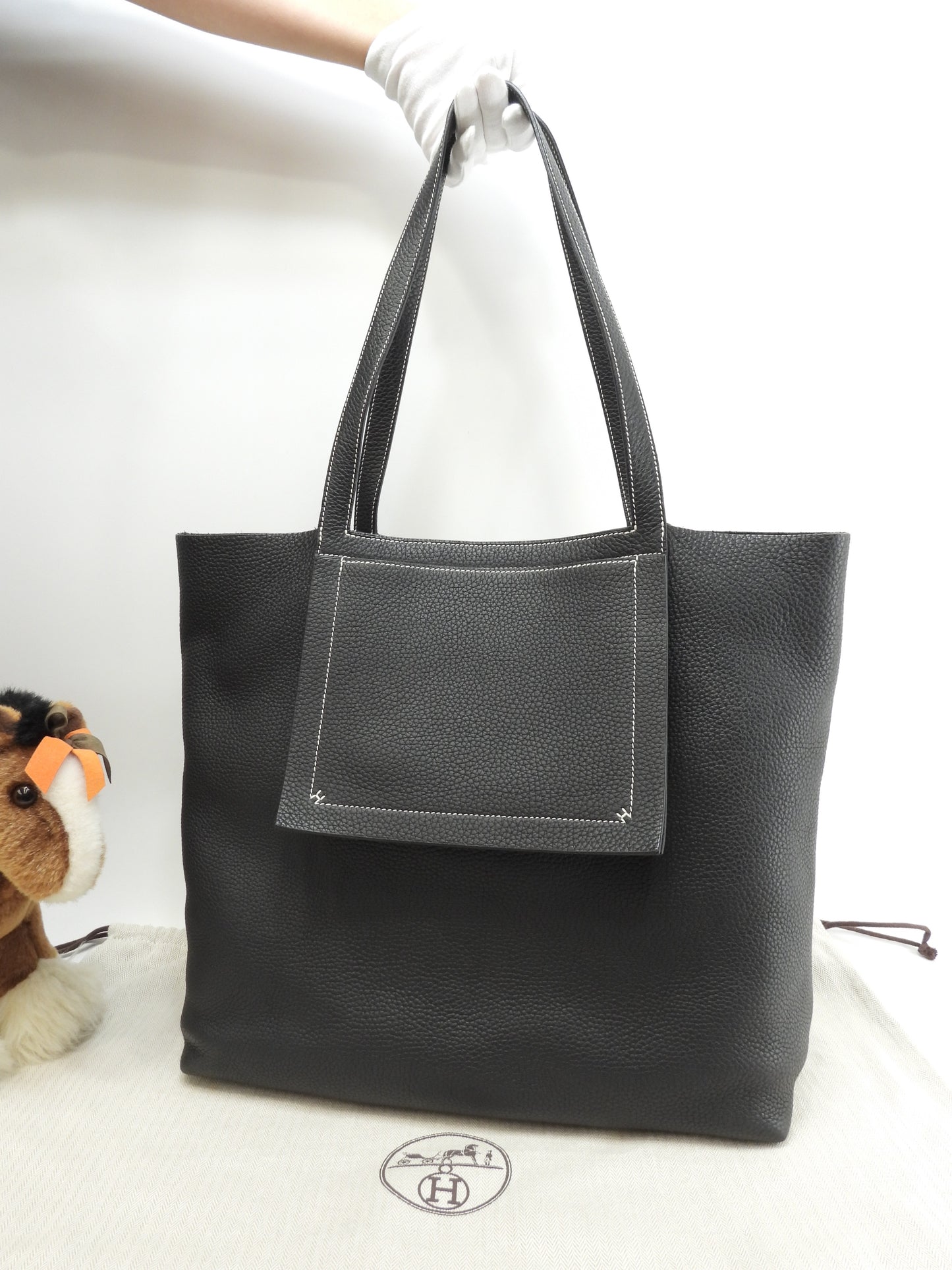 エルメス カバセリエ46 トリヨンクレマンス 黒 トートバッグ ショルダーバッグ 極美品@Z 6