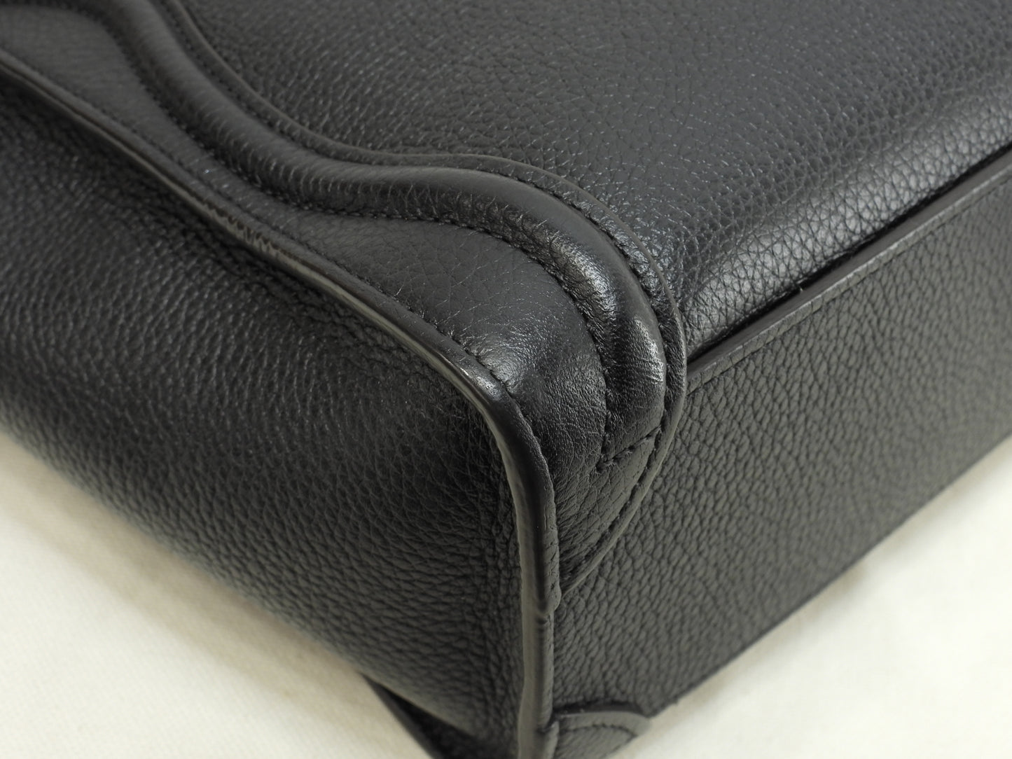 セリーヌ ラゲージナノ ドラムドレザー 黒 ポシェット ミニハンドバッグ@S-GA-4169 2