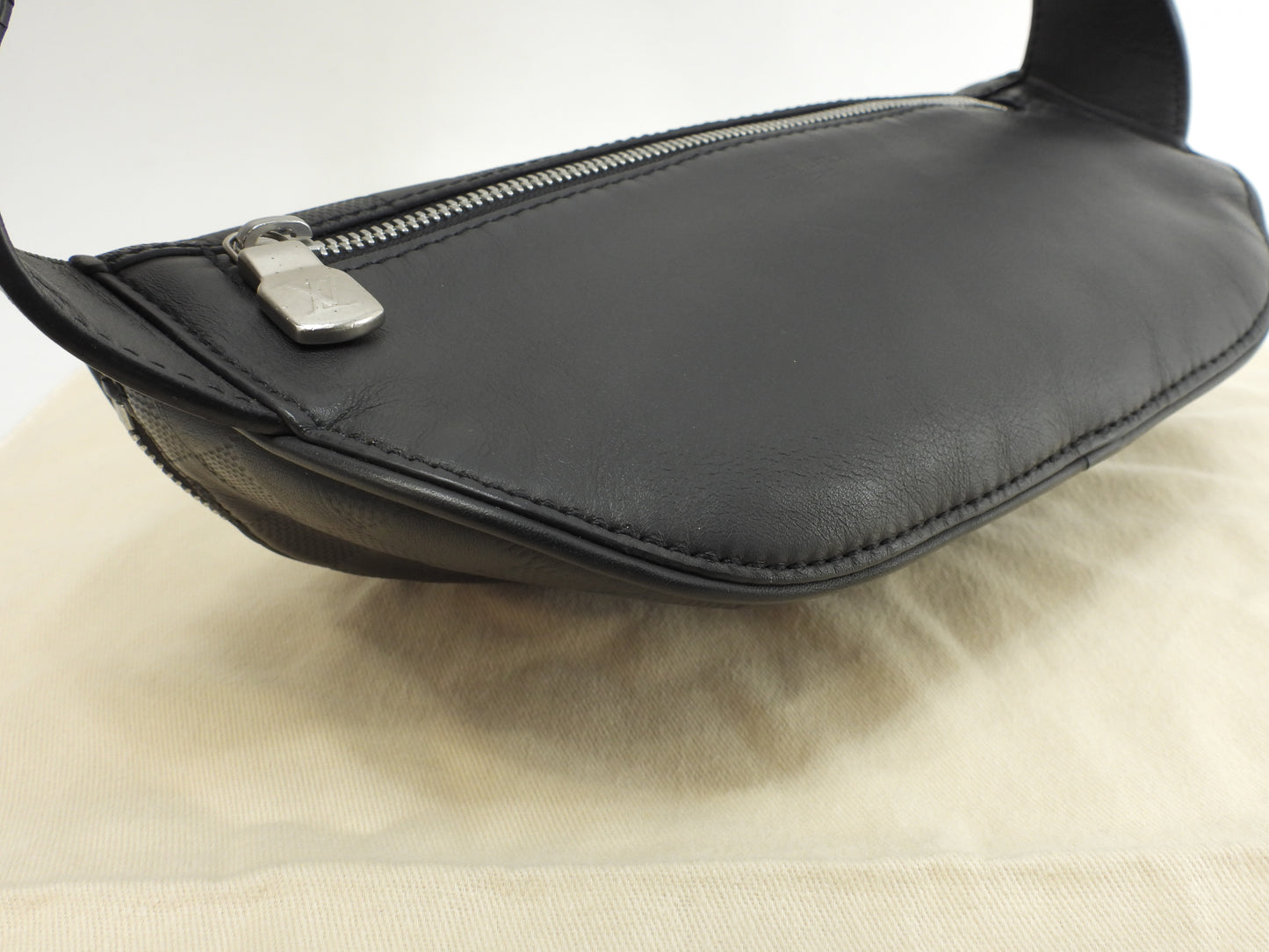 ルイヴィトン バムバッグ N40298 ダミエアンフィニ黒 ボディバッグ ベルトバッグ 極美品@CA4189