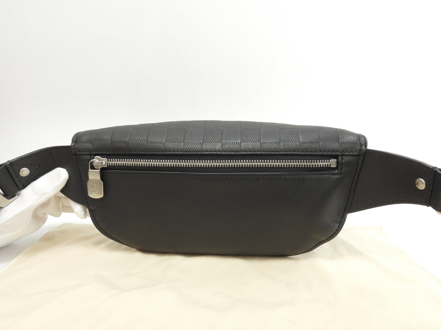 ルイヴィトン バムバッグ N40298 ダミエアンフィニ黒 ボディバッグ ベルトバッグ 極美品@CA4189