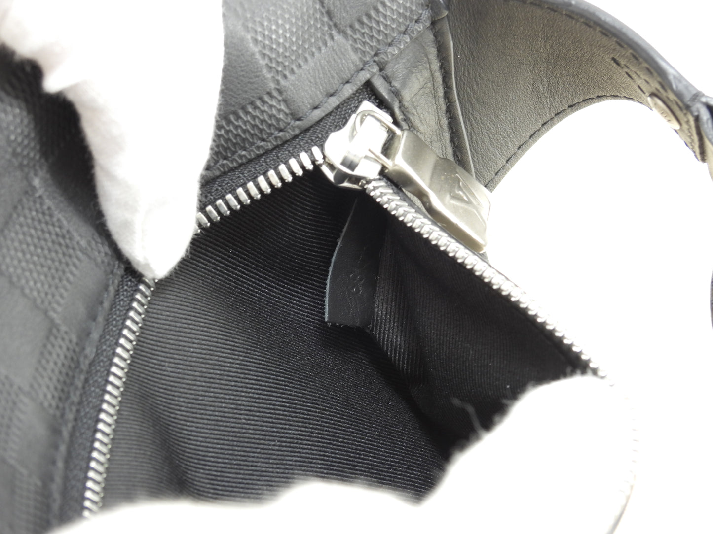 ルイヴィトン バムバッグ N40298 ダミエアンフィニ黒 ボディバッグ ベルトバッグ 極美品@CA4189