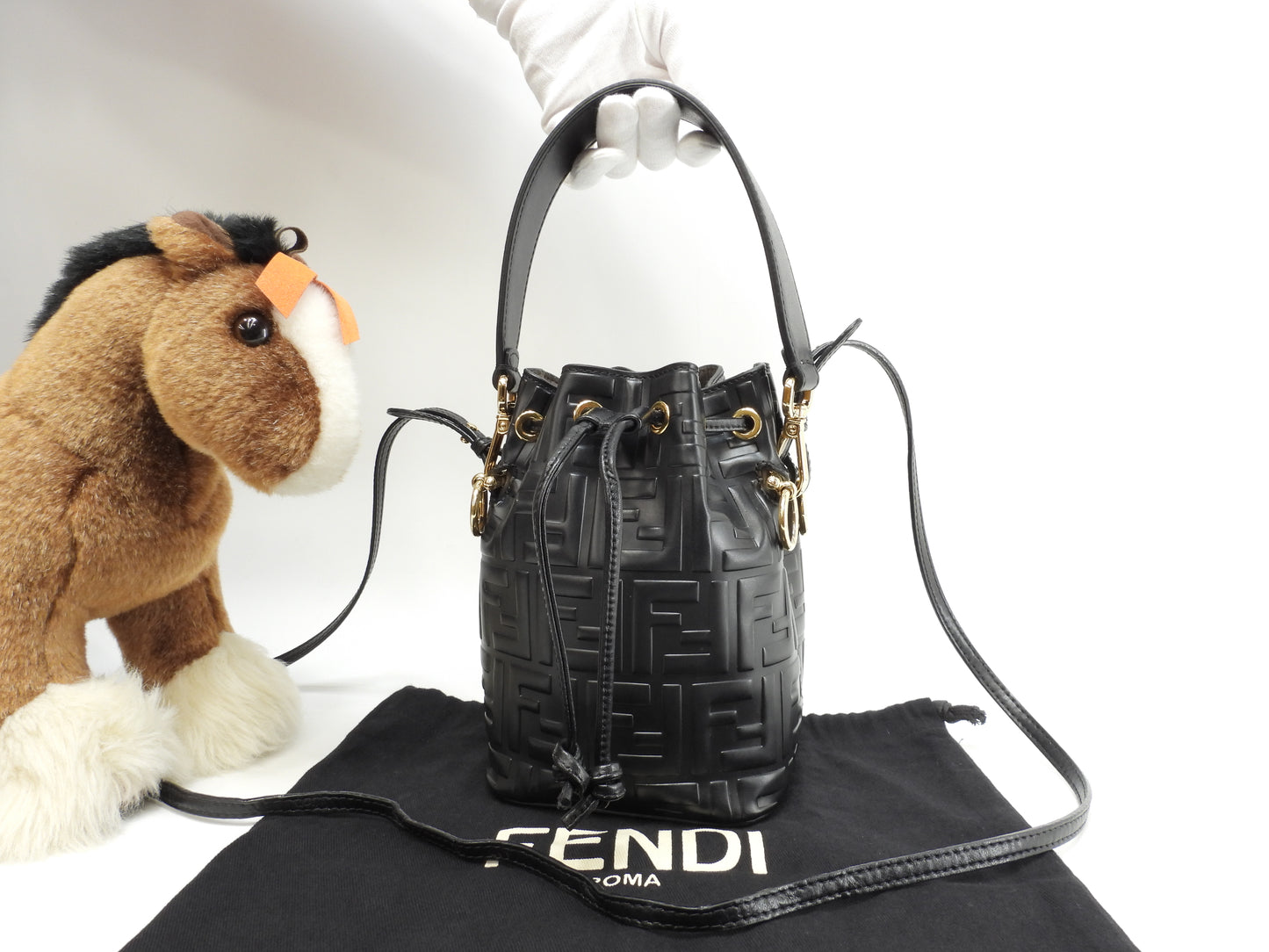 フェンディ s付ミニハンドバッグ モントレゾール FFレザー黄 ポシェット@ 9