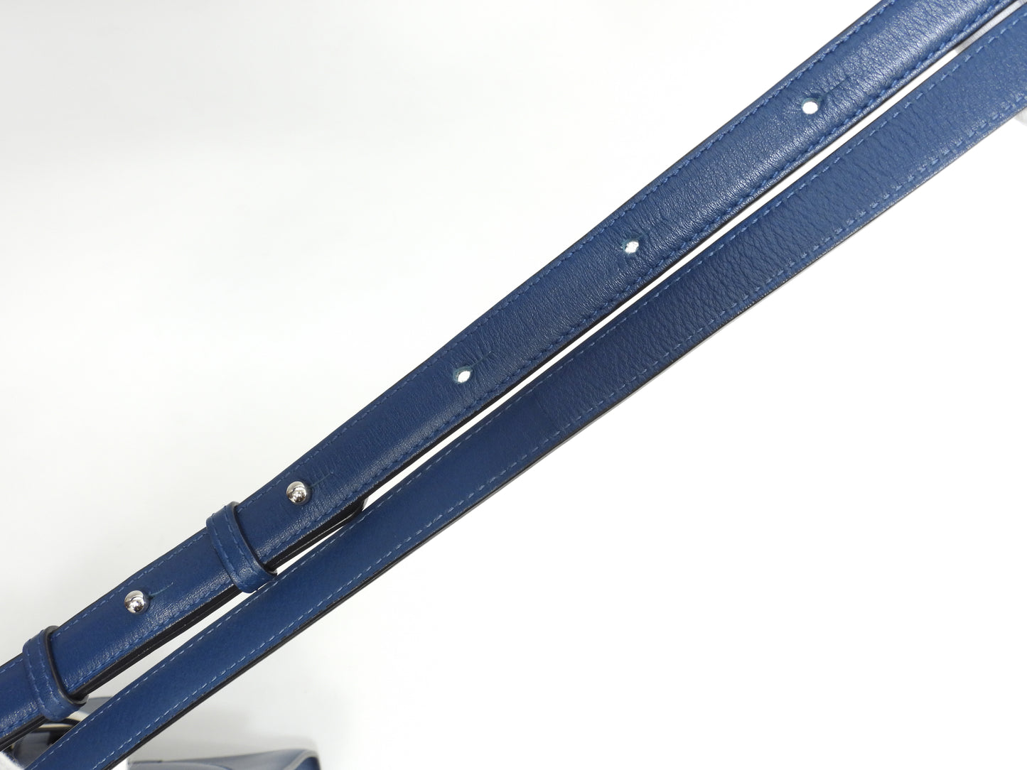 デルヴォー ブリヨンミニ レザー濃青 シルバー金具 ハンドバッグ ポシェット クロスボディ@ 1