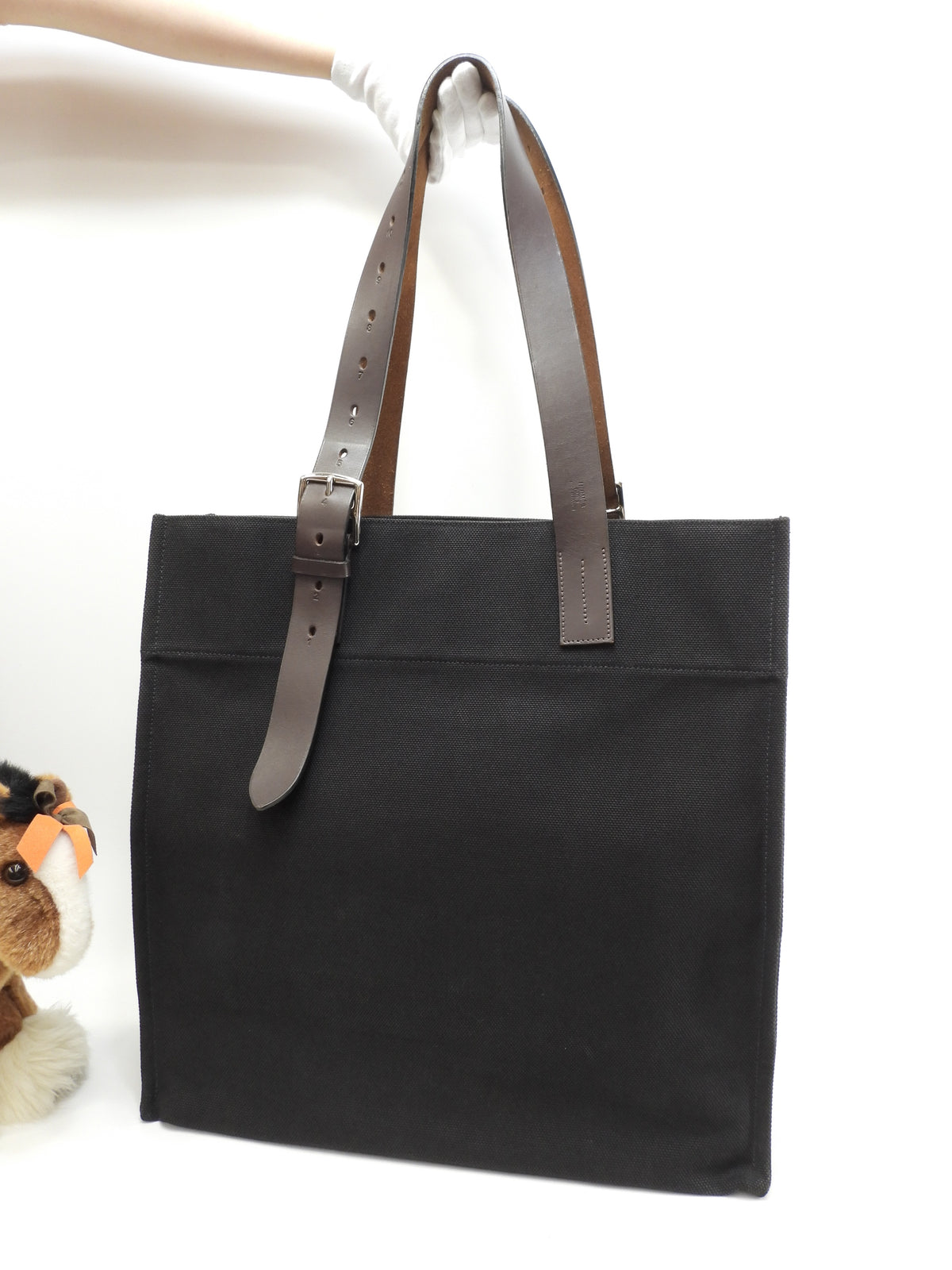 エルメス 縦長トートバッグ エトリビエール トアル黒黒 メンズ ショルダーバッグ 美品@□O
