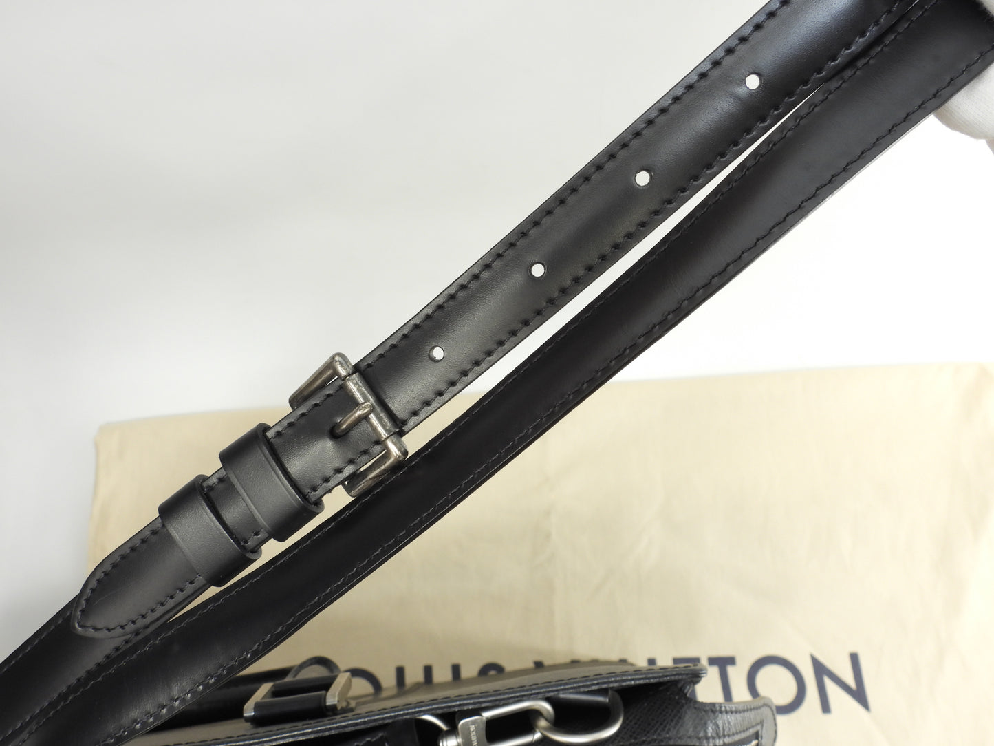 ルイヴィトン ロザン M30052 タイガ黒 書類かばん ブリーフケース ショルダーストラップ付@RI2153