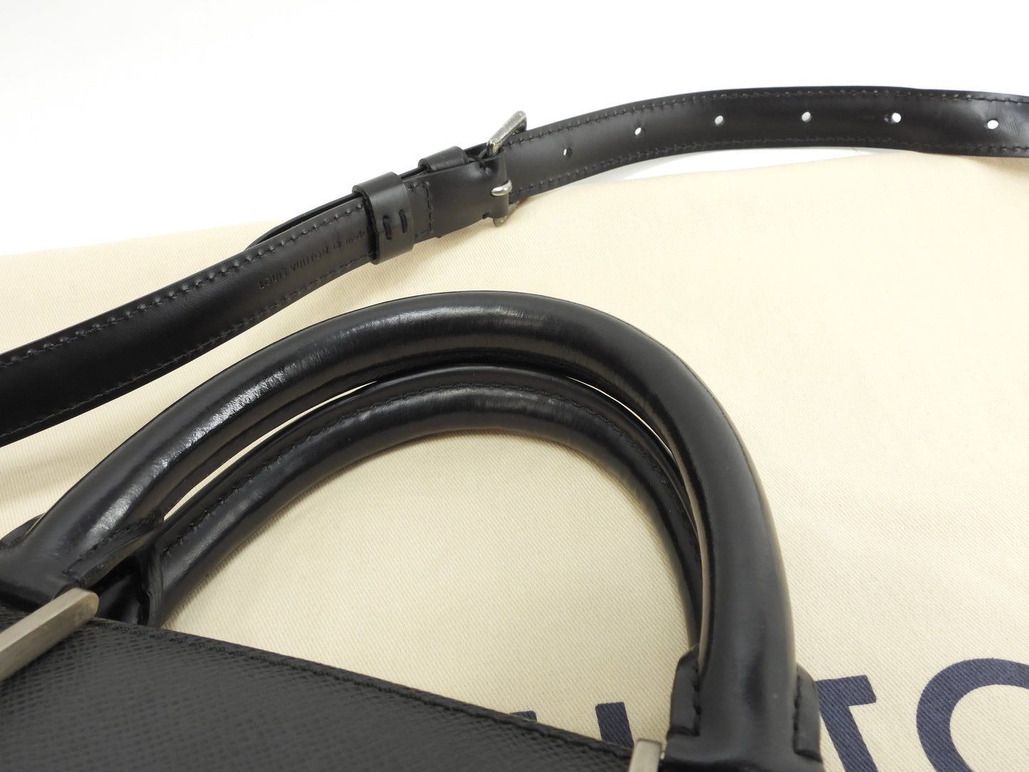 ルイヴィトン ロザン M30052 タイガ黒 書類かばん ブリーフケース ショルダーストラップ付@RI2153