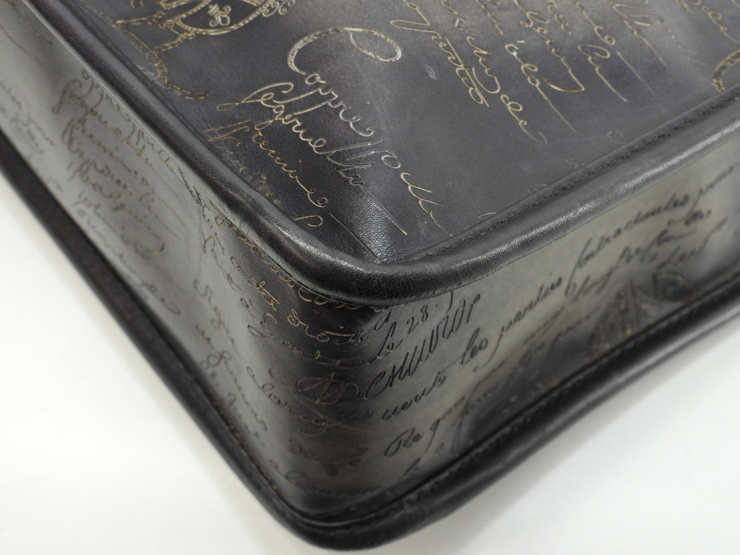 ベルルッティ アンジュール カリグラフィー レザー灰 ビジネスバッグ ブリーフケース@0133