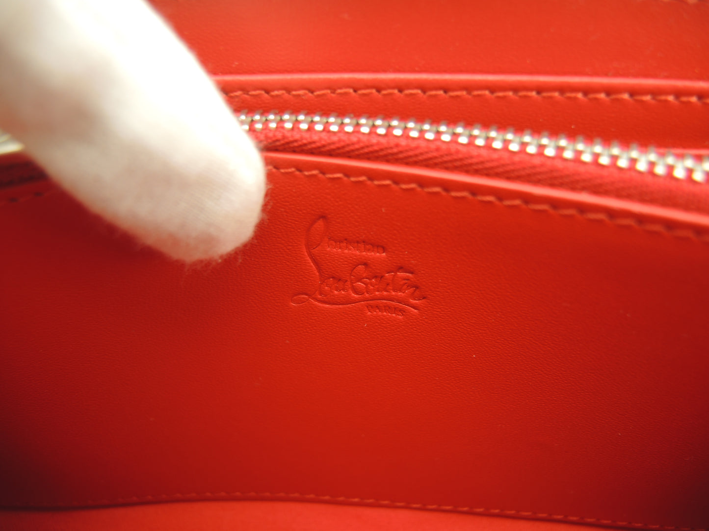 クリスチャンルブタン ロングウォレット コットンデニム 青白 ジップ長財布 未使用@ 5