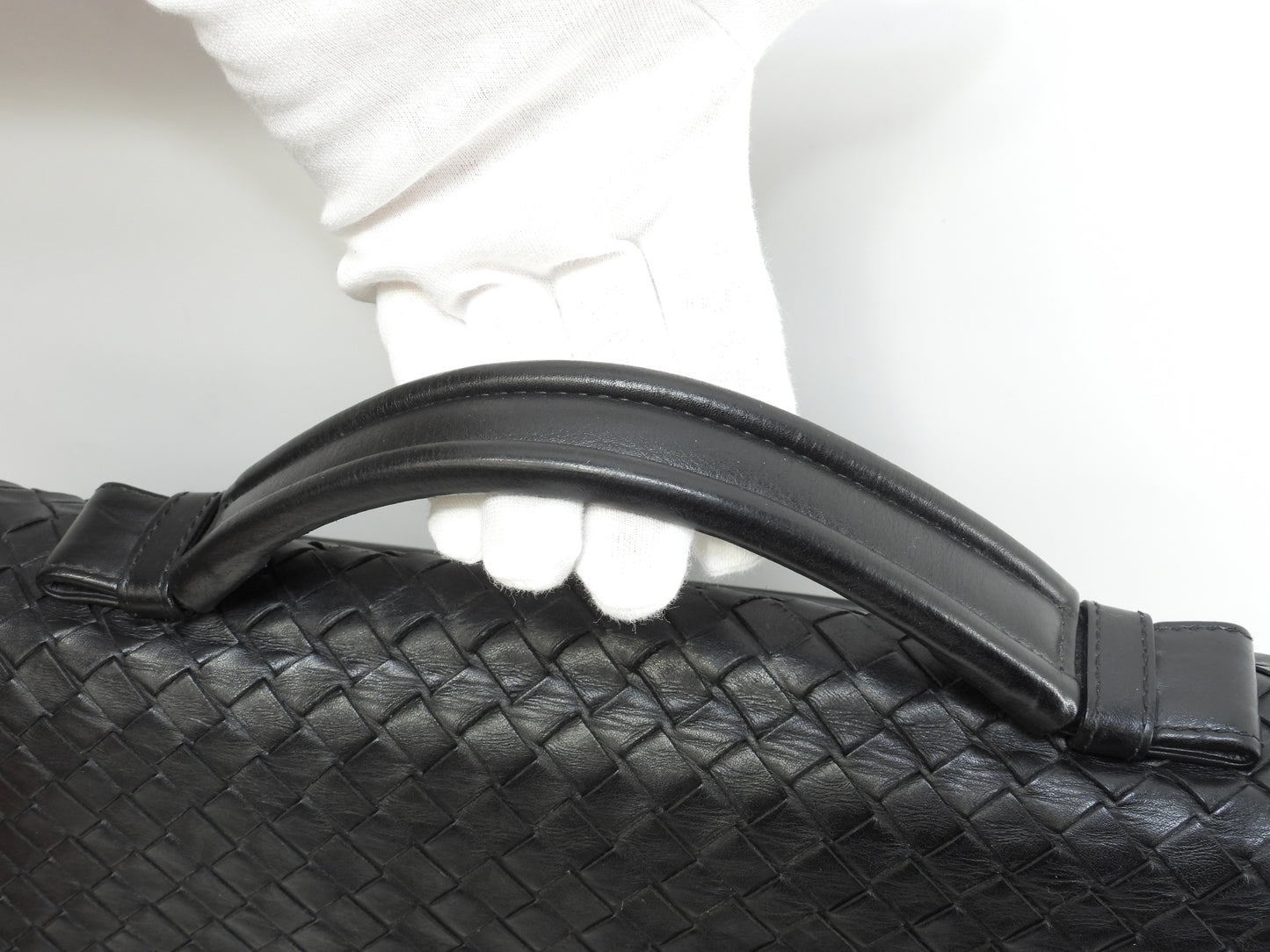 ボッテガヴェネタ ブリーフケース イントレチャート レザー黒 書類カバン ビジネスバッグ@B04497488Z