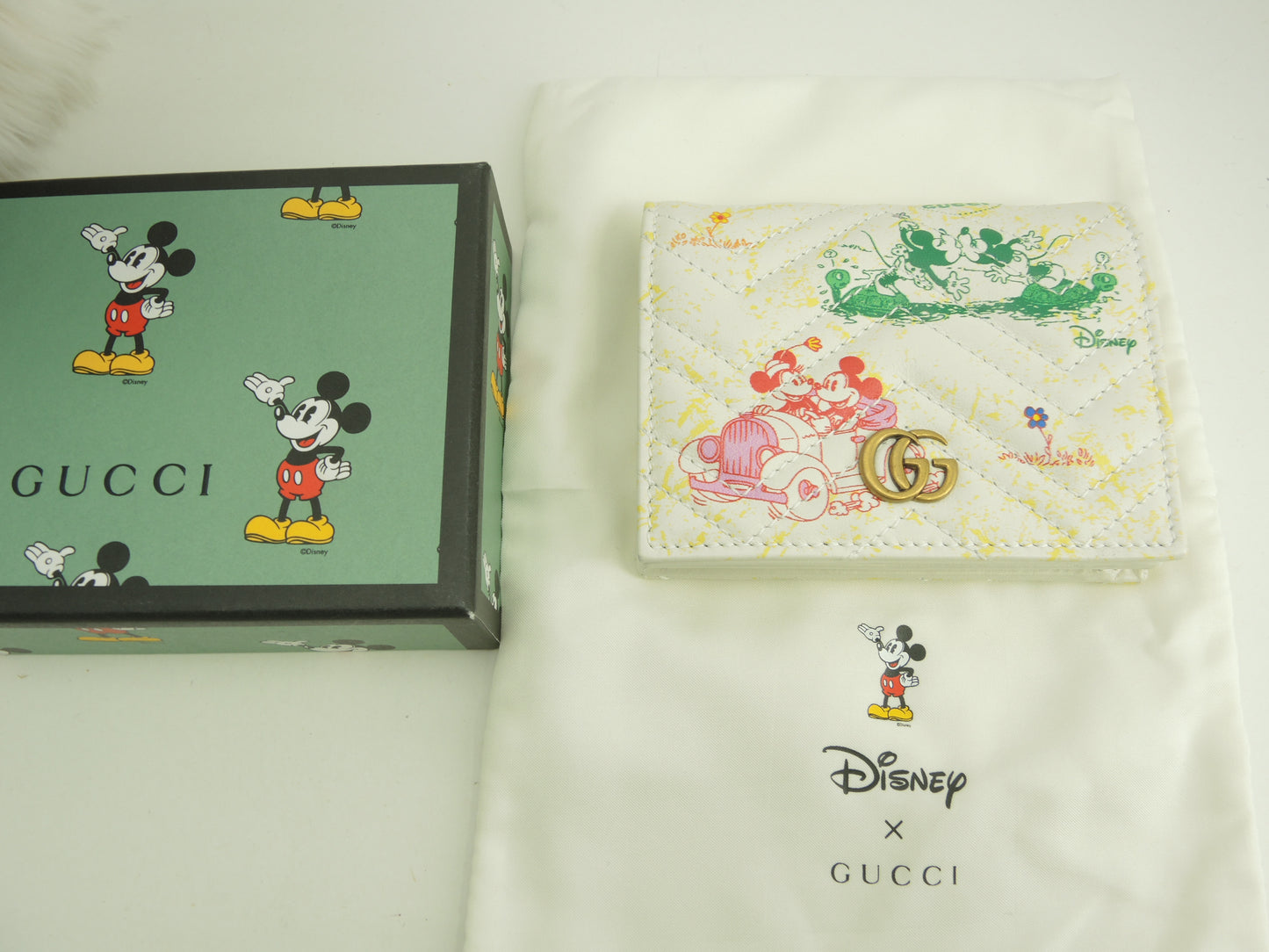 グッチ 2折財布 ミッキーマウス レザー白 ディズニーコラボ ミニウォレット 美品@ 13