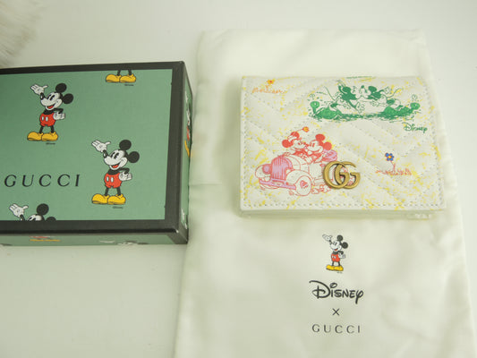 グッチ 2折財布 ミッキーマウス レザー白 ディズニーコラボ ミニウォレット 美品@ 13