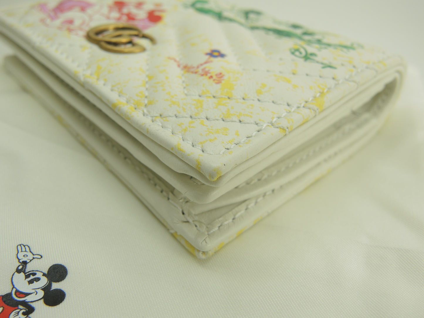 グッチ 2折財布 ミッキーマウス レザー白 ディズニーコラボ ミニウォレット 美品@ 13