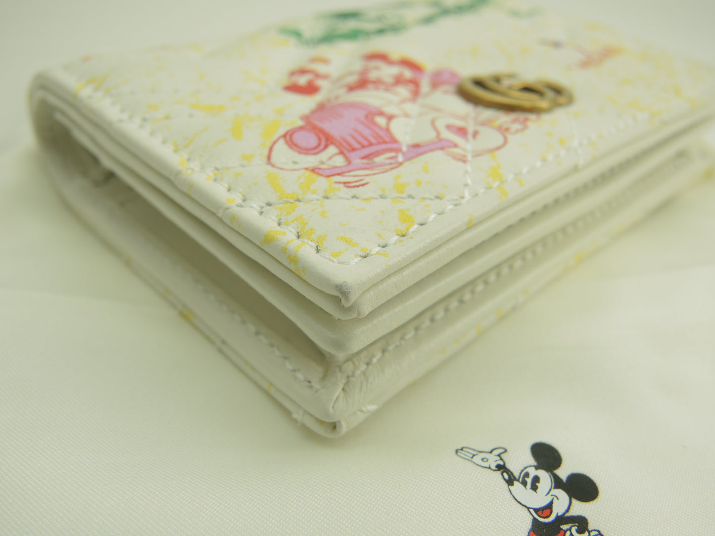 グッチ 2折財布 ミッキーマウス レザー白 ディズニーコラボ ミニウォレット 美品@ 13