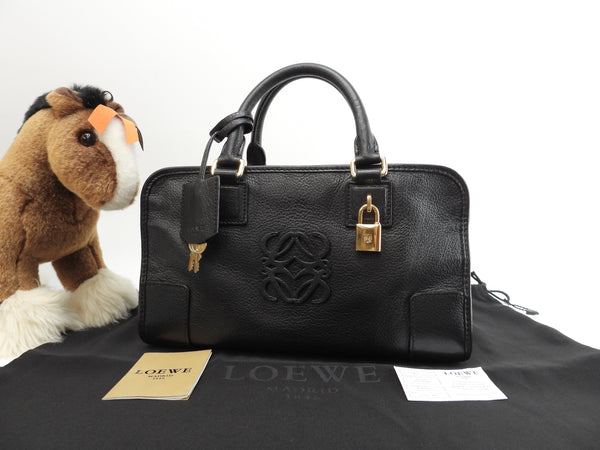 ロエベ LOEWE ハンドバッグ トートバッグ ブラック ゴールド金具アラモ