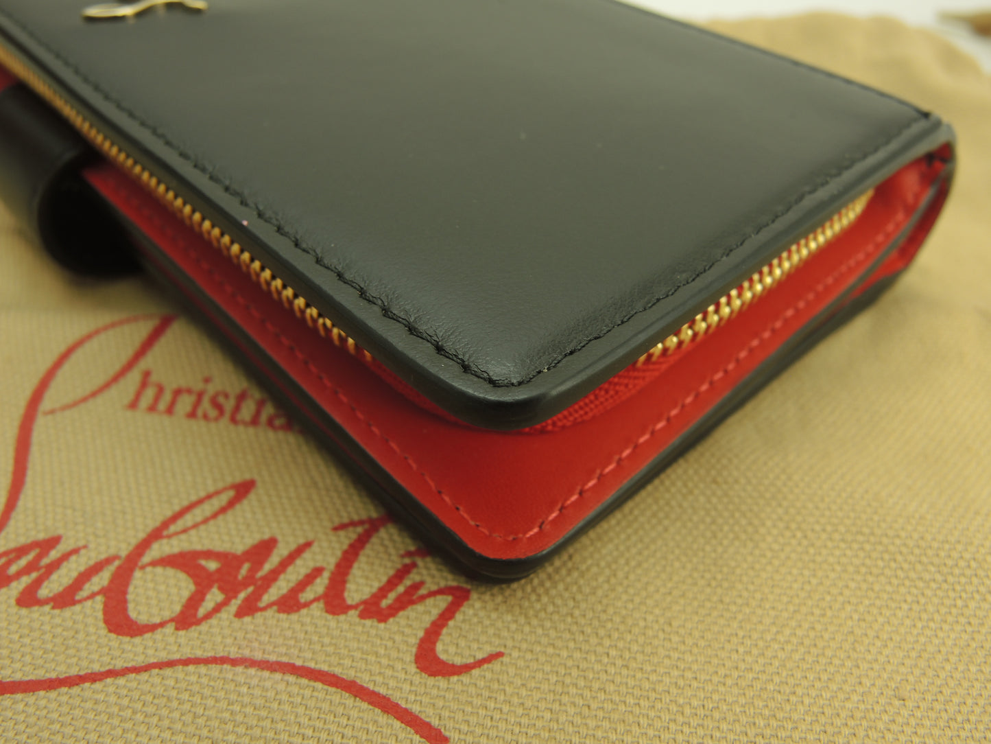 クリスチャンルブタン 2折長財布 パロマ レザー黒赤 ロングウォレット 極美品@ 9