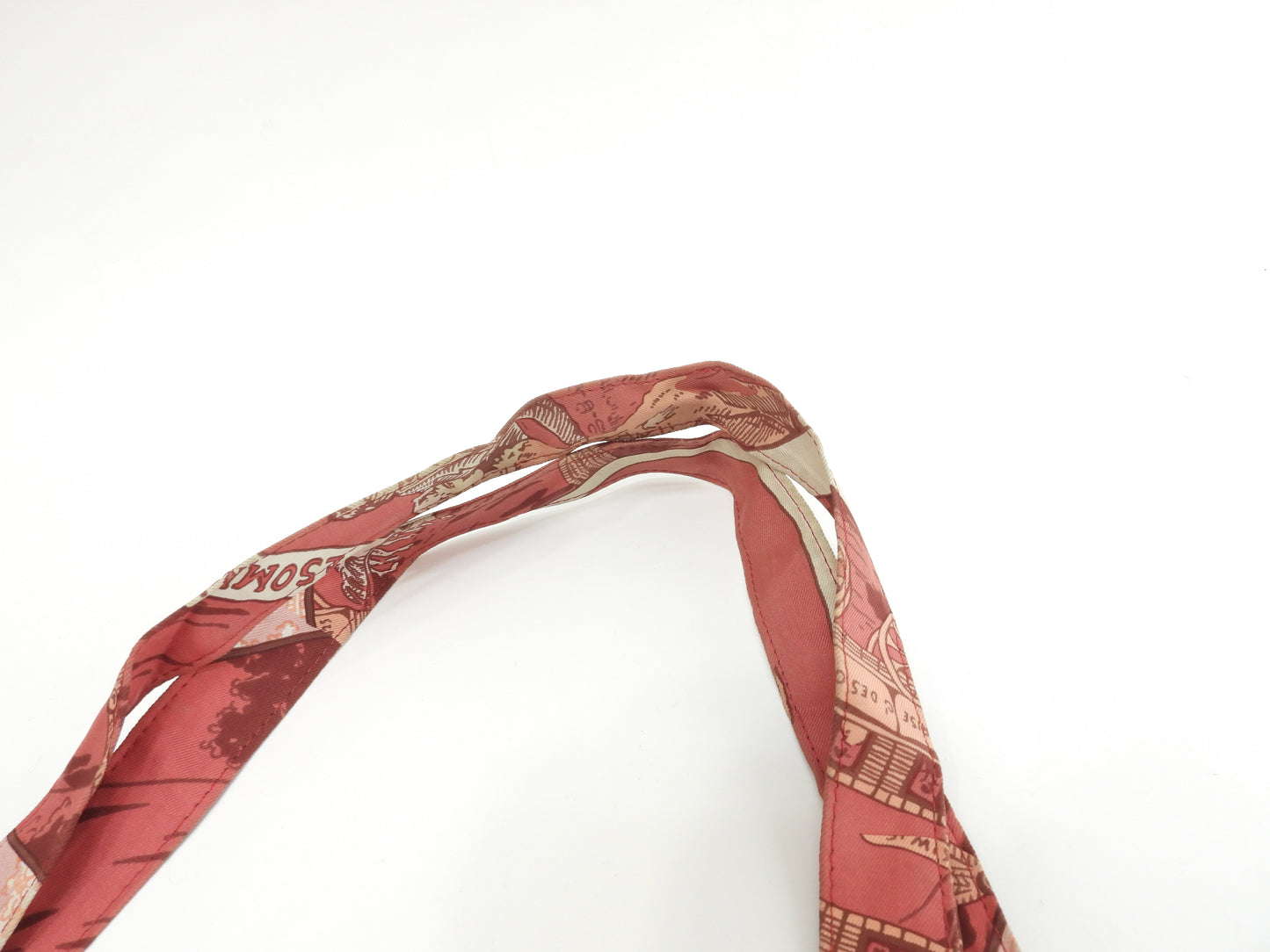 エルメス シルキーポップ シルク白ピンク レザー赤茶 エコバッグ ハンドバッグ@ 1