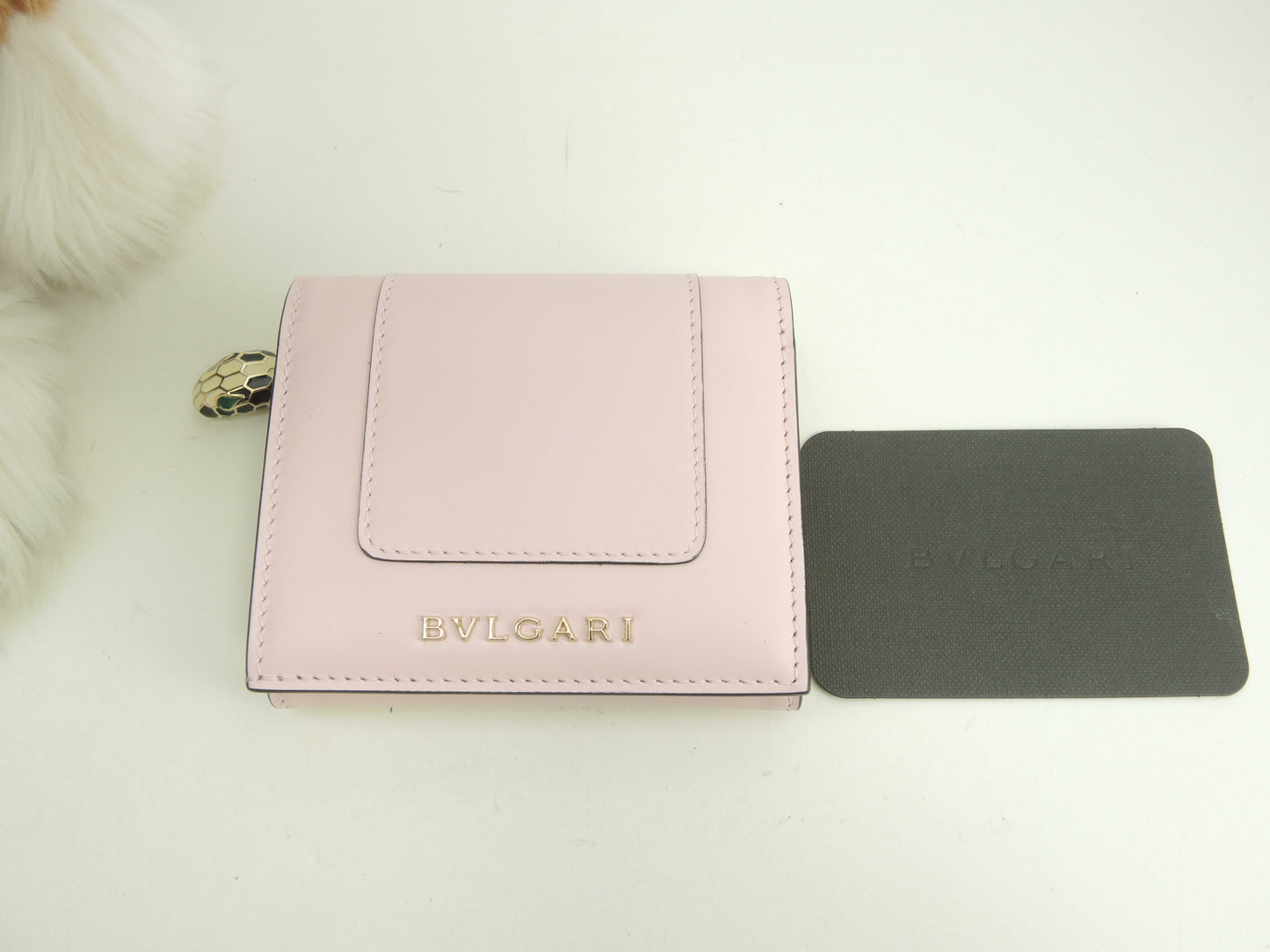 ブルガリ 三折財布 セルペンティ レザー/ピンク ミニ財布 未使用@ 19