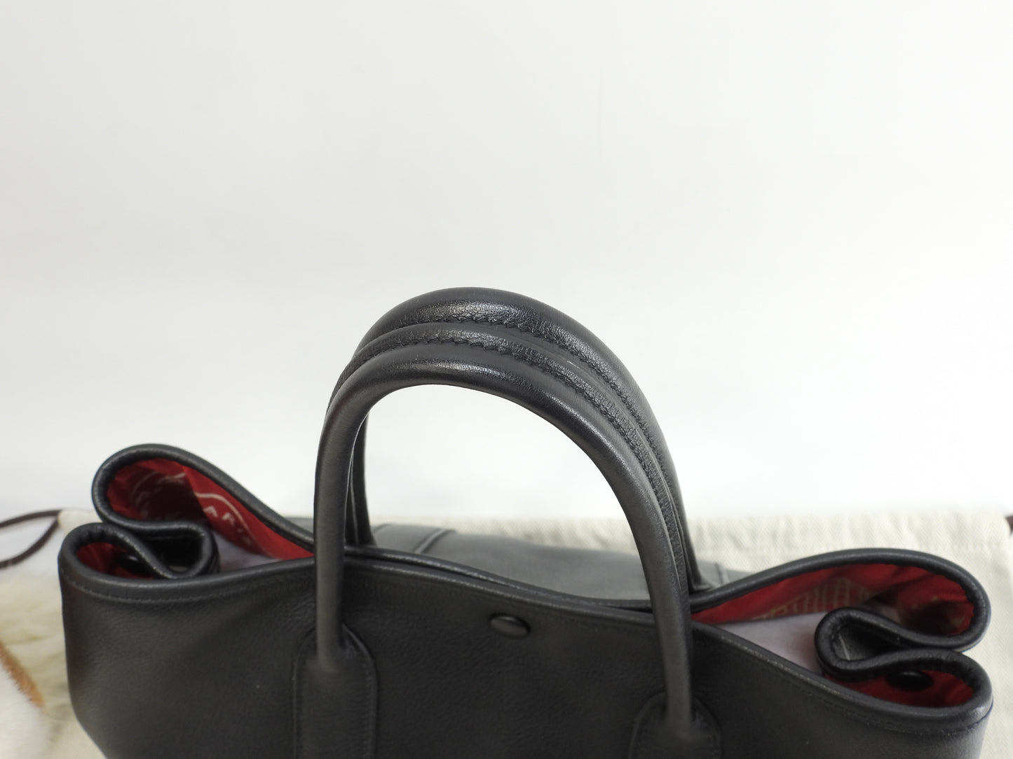 エルメス ガーデンツイリーTPM レザー 黒 ハンドバッグ トートバッグ@□J