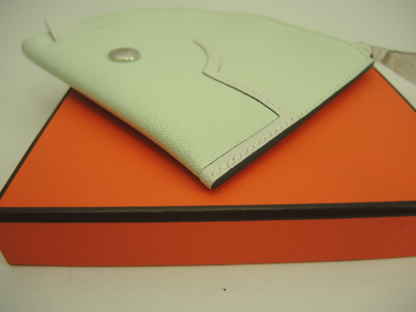 エルメス パドックウォレット シェーブル 薄緑 コインケース カードケース 新品@U 10