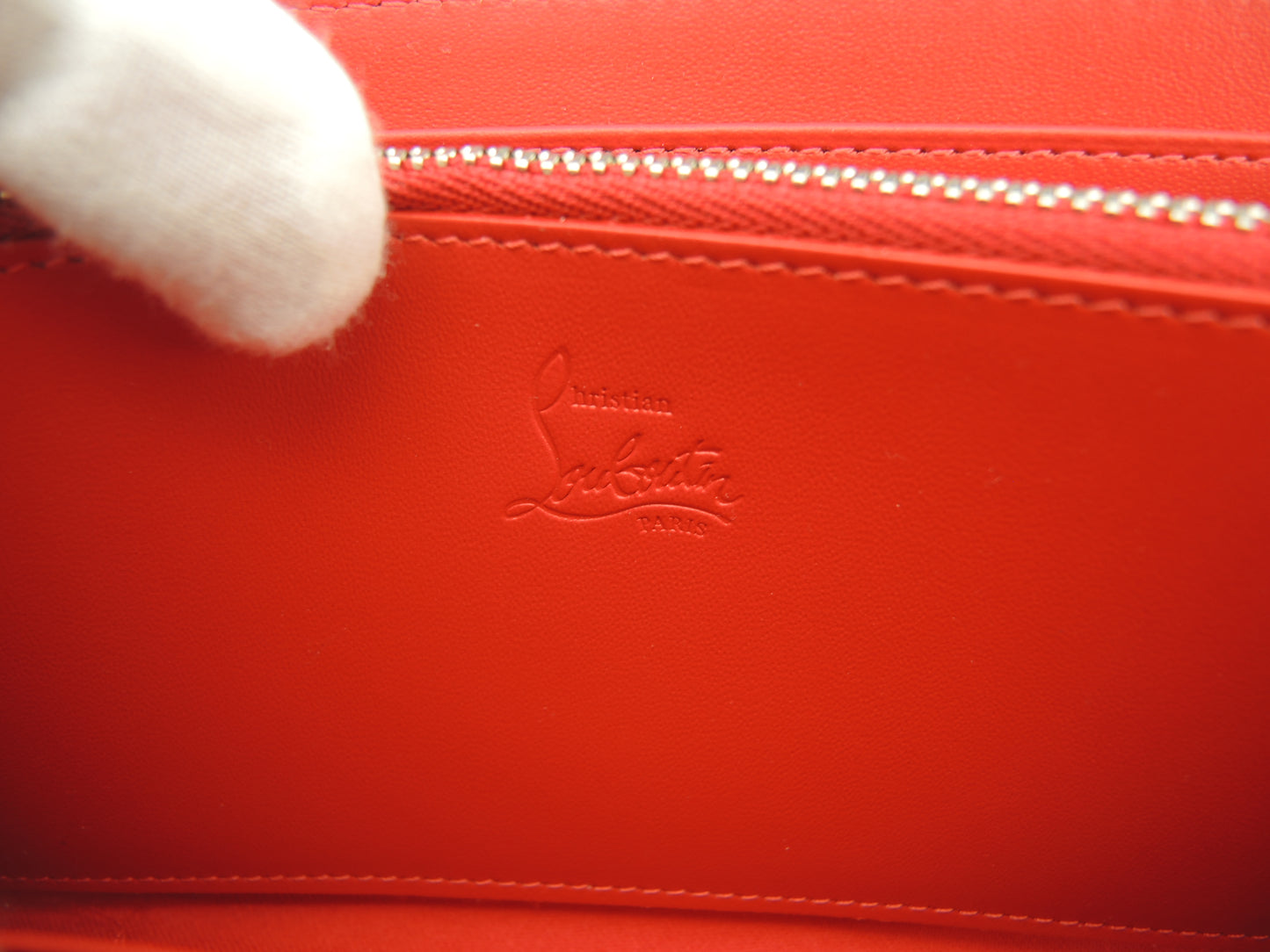 クリスチャンルブタン ロングウォレット Loubinthesky レザー灰 ジップ長財布 未使用@ 4