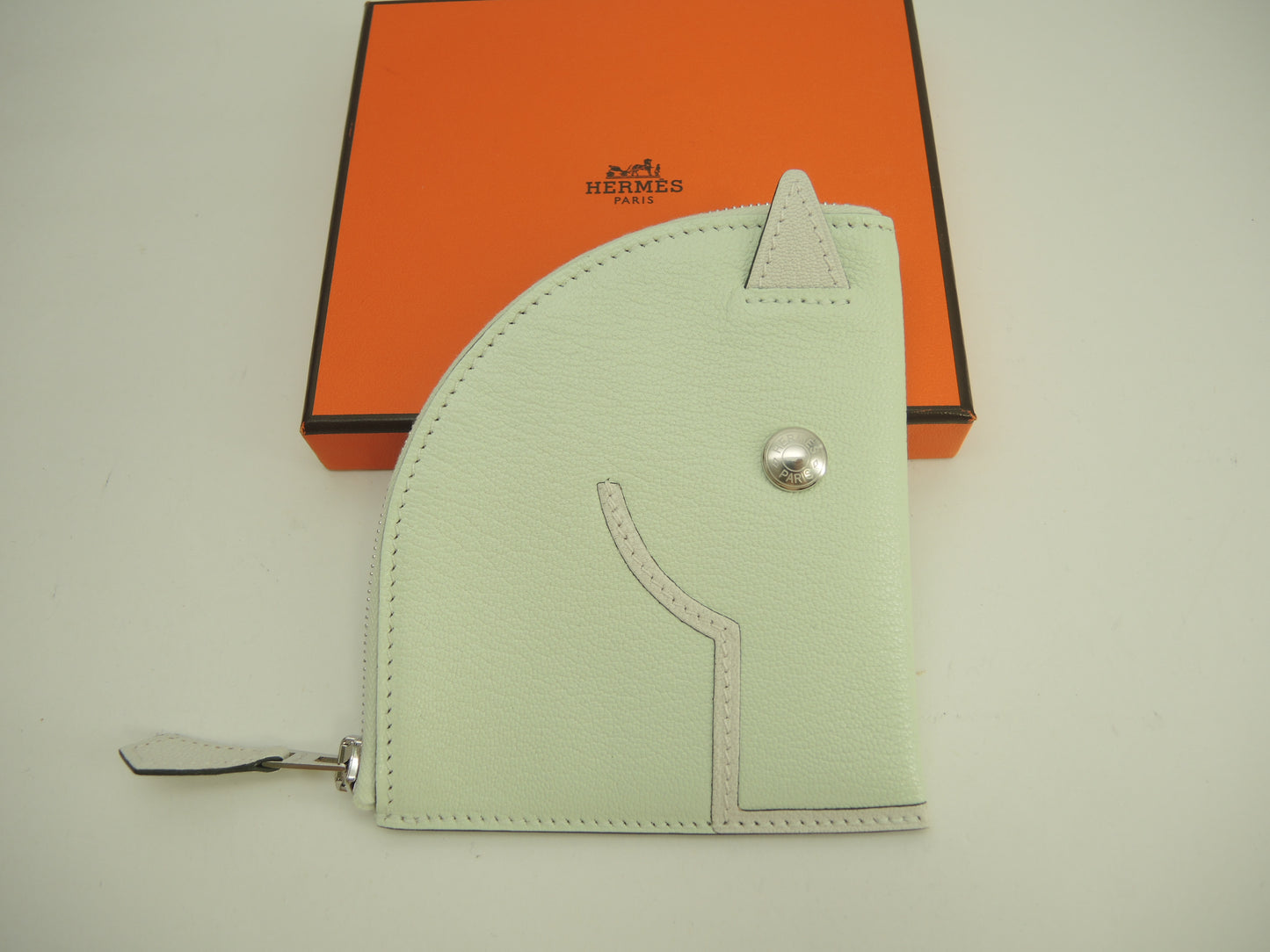 エルメス パドックウォレット シェーブル 薄緑 コインケース カードケース 新品@U 10