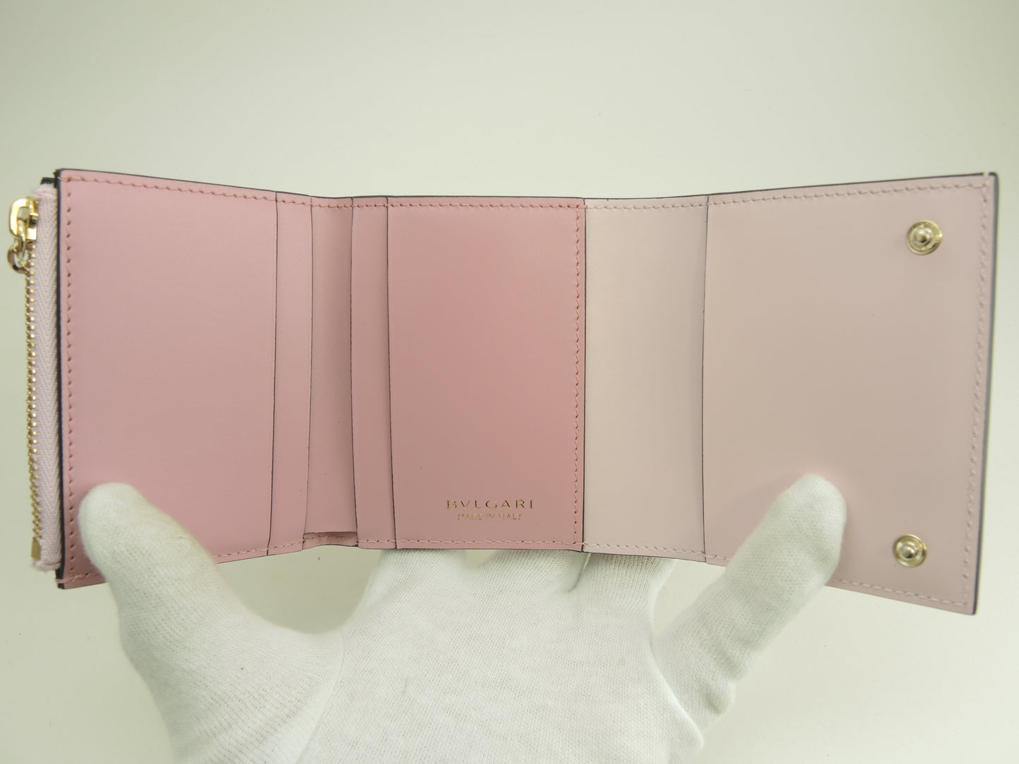 ブルガリ 三折財布 セルペンティ レザー/ピンク ミニ財布 未使用@ 19