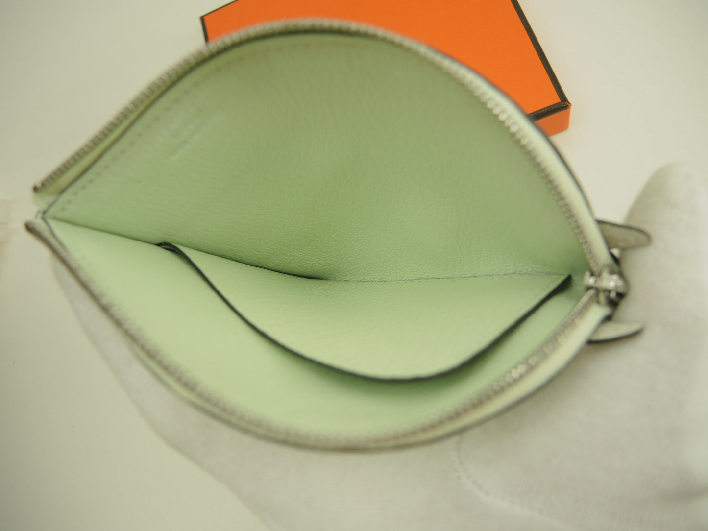 エルメス パドックウォレット シェーブル 薄緑 コインケース カードケース 新品@U 10