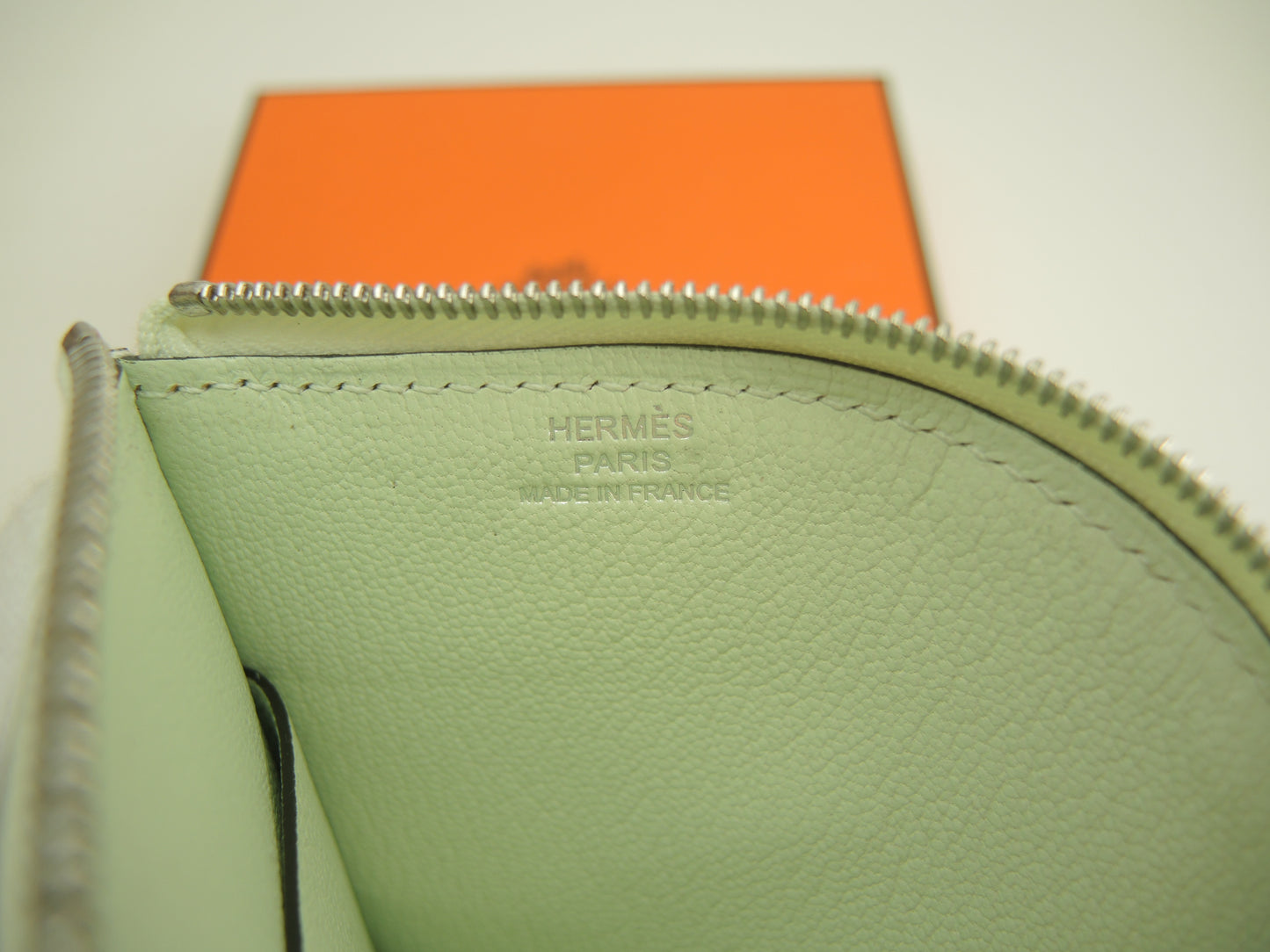 エルメス パドックウォレット シェーブル 薄緑 コインケース カードケース 新品@U 10