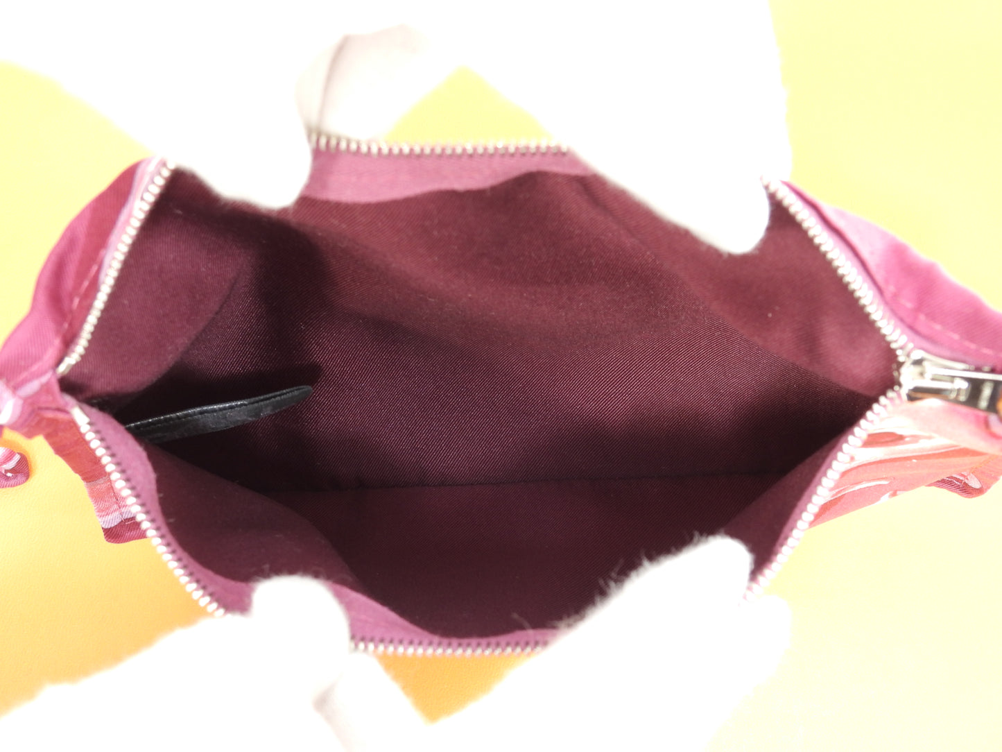 エルメス シルキーシティPM シルク/ピンク レザー茶 ショルダーバッグ 美品@□O