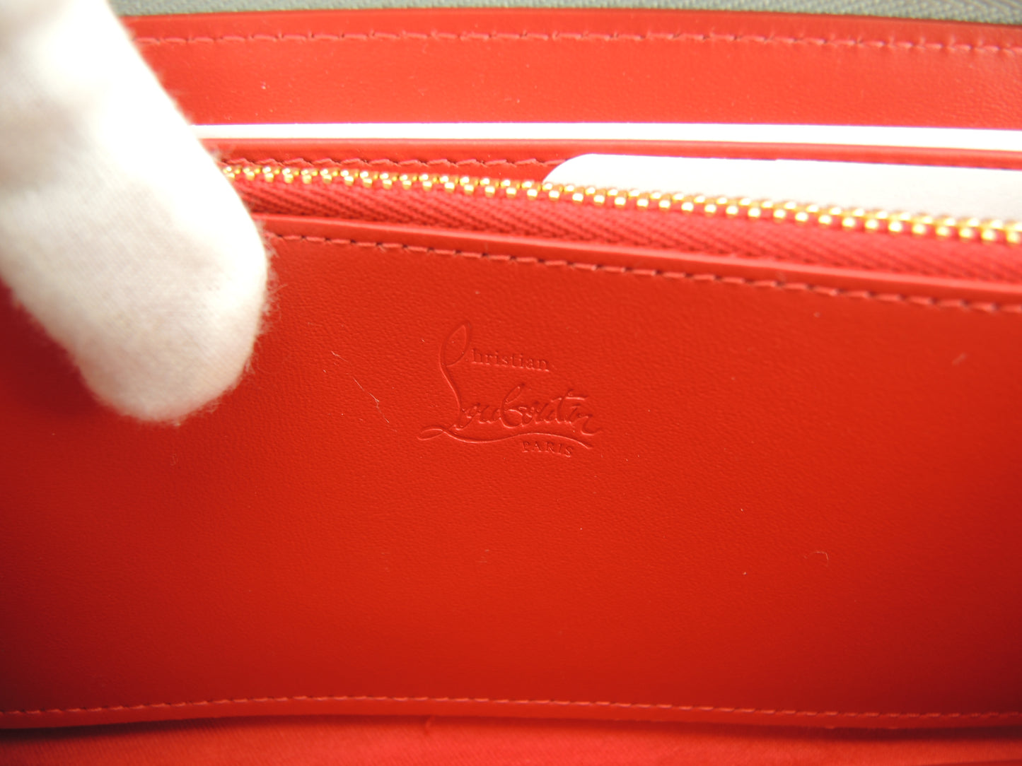 クリスチャンルブタン ロングウォレット Loubinthesky パテントレザー銀ピンク橙 ジップ長財布 未使用@ 5