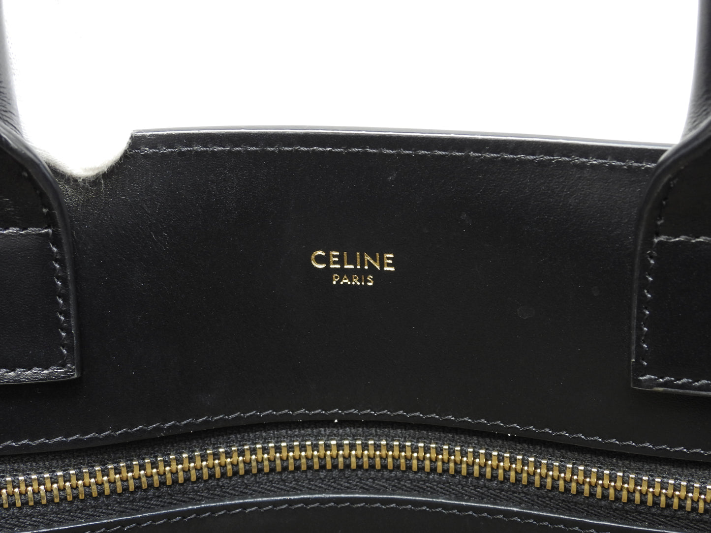 セリーヌ ミディアムバーティカルカバ コットン革 ベージュ黒 s付ハンドバッグ トートバッグ@S-AN-4231