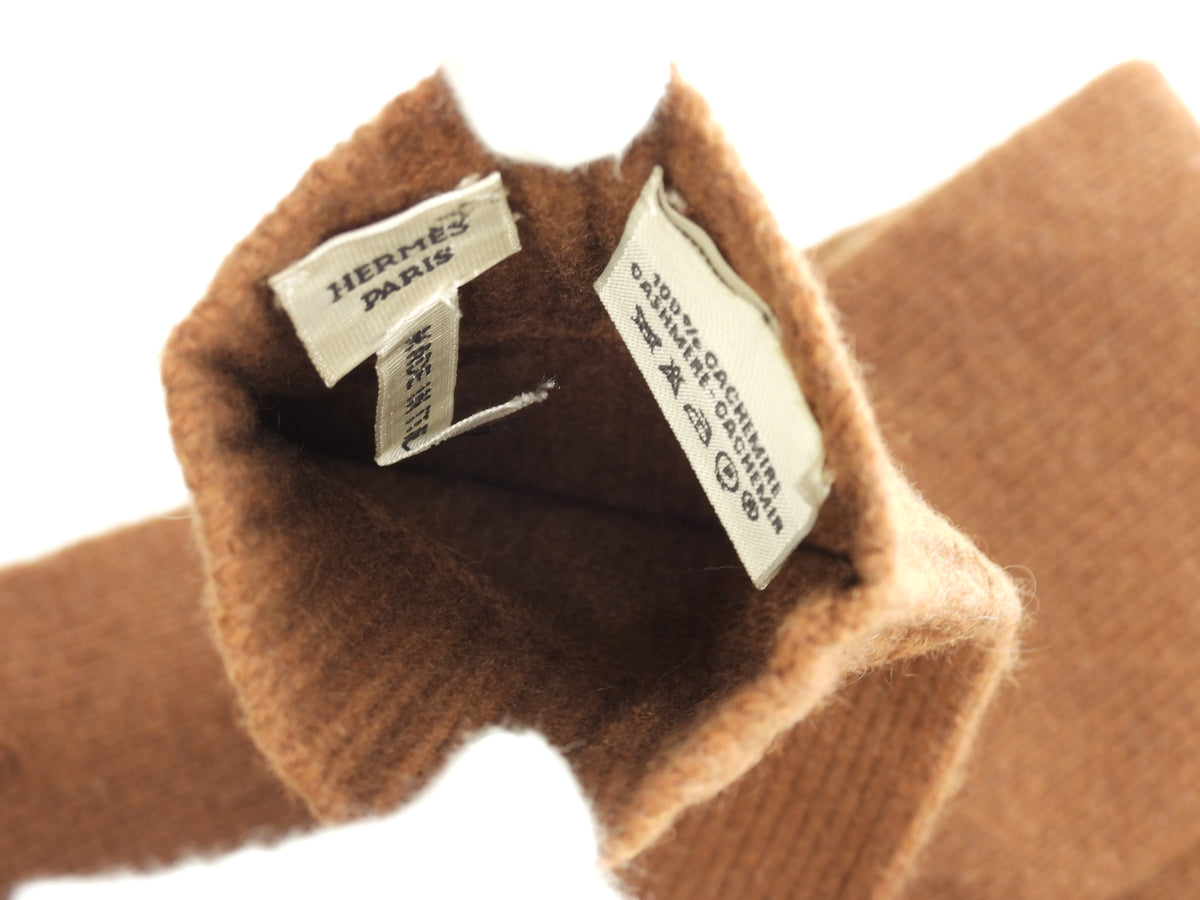 エルメス グローブ ロング カシミア茶 手袋 ガンツ 未使用@ 1
