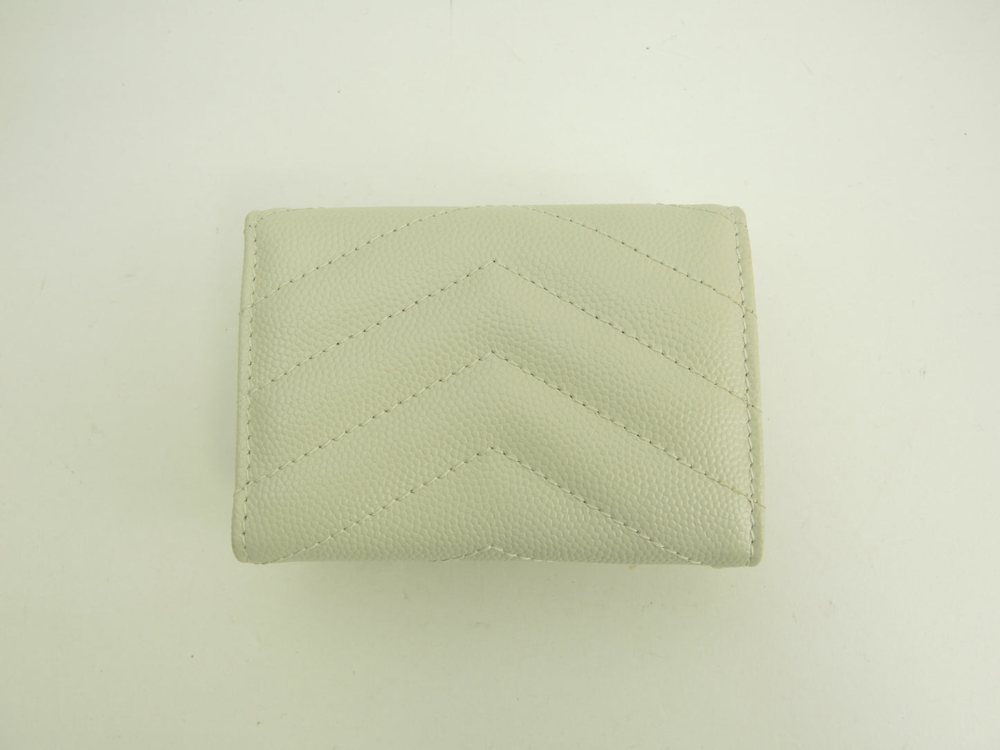 サンローラン ミニウォレット 型押レザー グレージュ 3折ミニホック財布 未使用@ 98