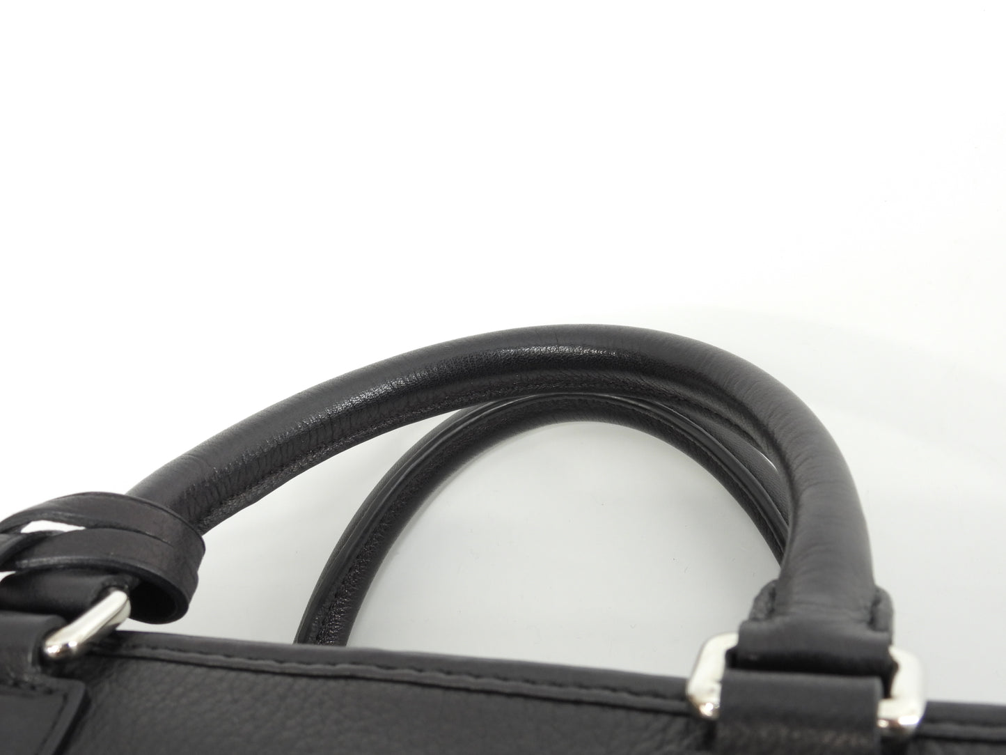 ロエベ アマソナ28 シルバー金具 型押レザー黒 ハンドバッグ アナグラム@011107