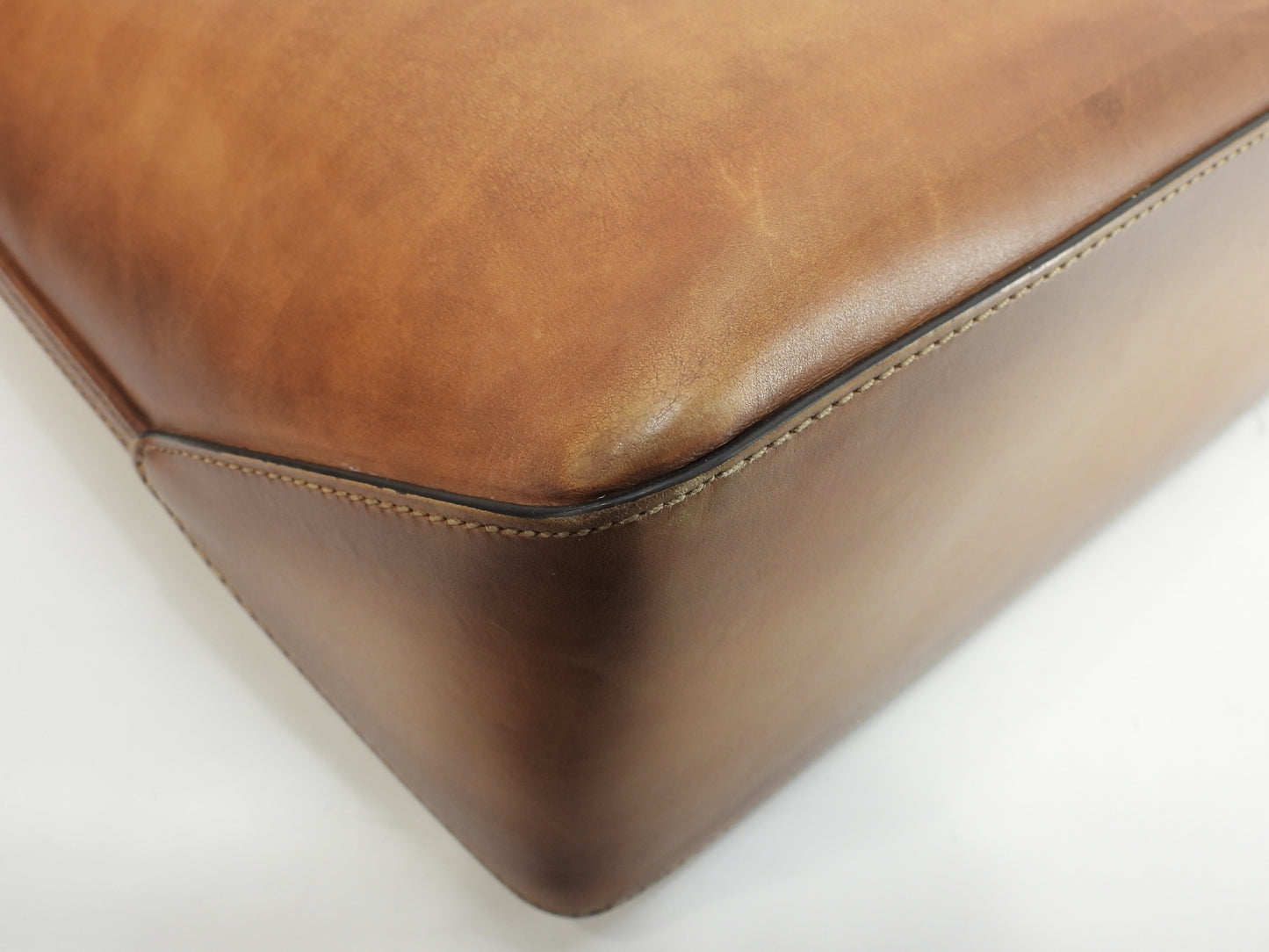 ベルルッティ トゥジュールミニ カリグラフィ レザー茶 トートバッグ メンズ@A0260 2