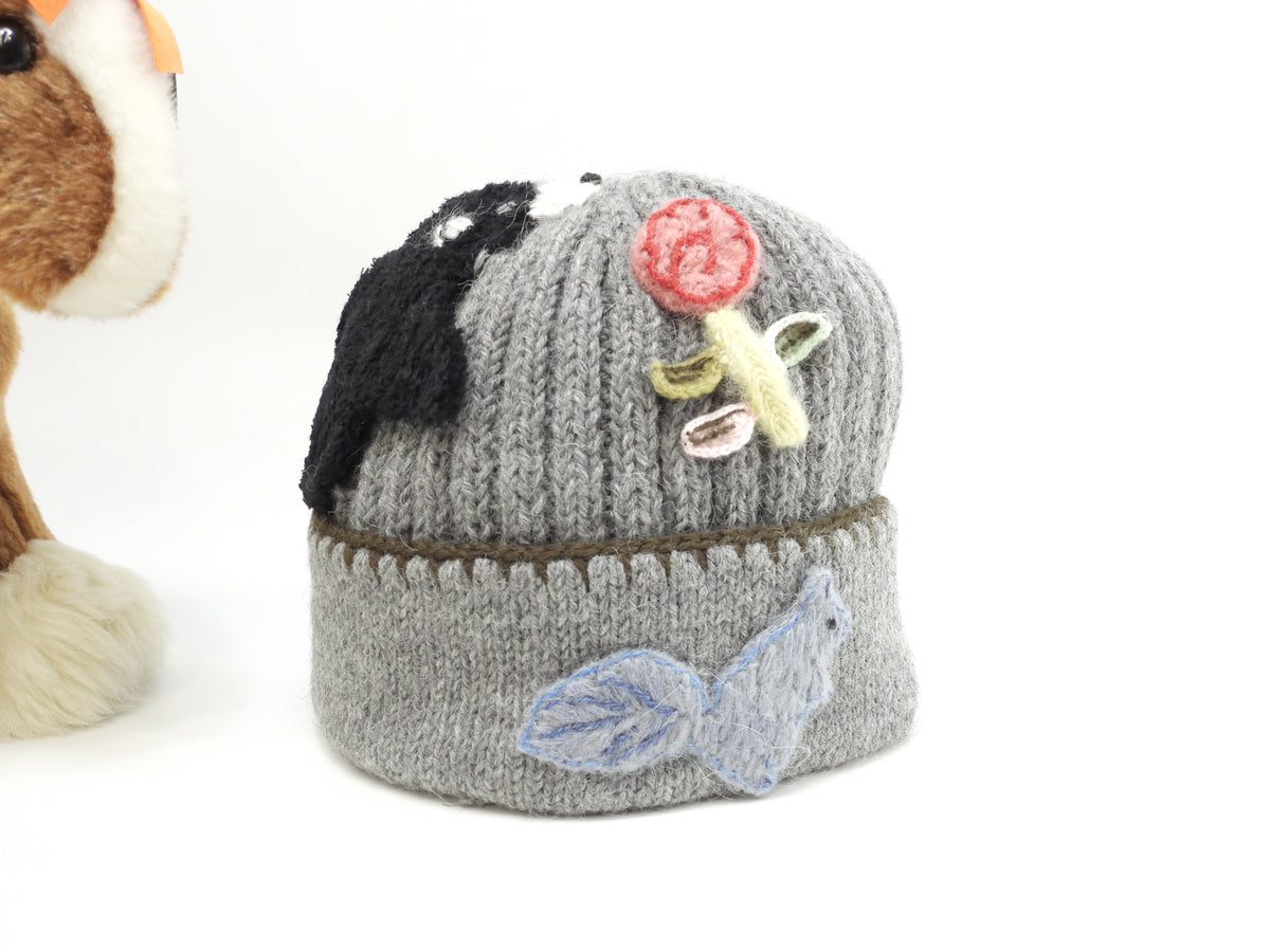 ロエベ ニット帽 限定Suna ウール/アルパカ灰 ビーニー キャップ 帽子 新品同様@ 1