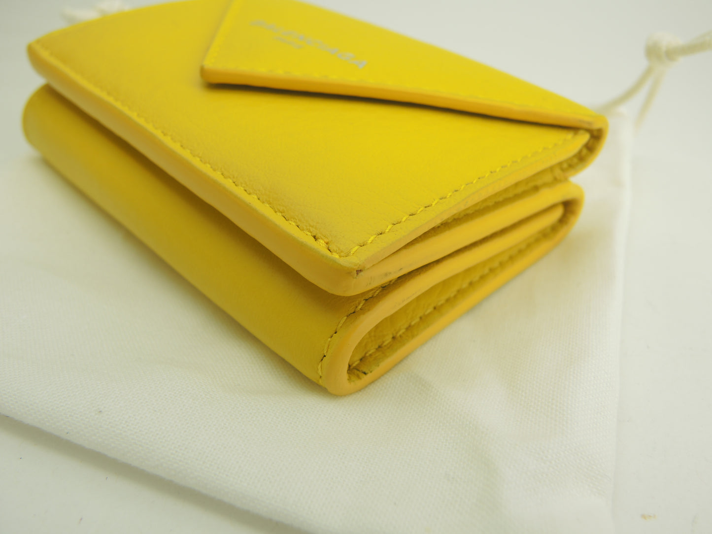 バレンシアガ ミニウォレット ペーパー レザー黄 コンパクト財布 新品@ 42