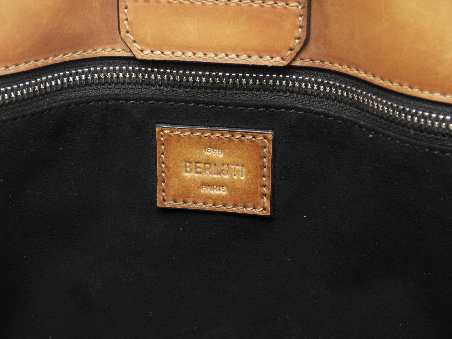 ベルルッティ トゥジュールミニ カリグラフィ レザー茶 トートバッグ メンズ@A0260 2