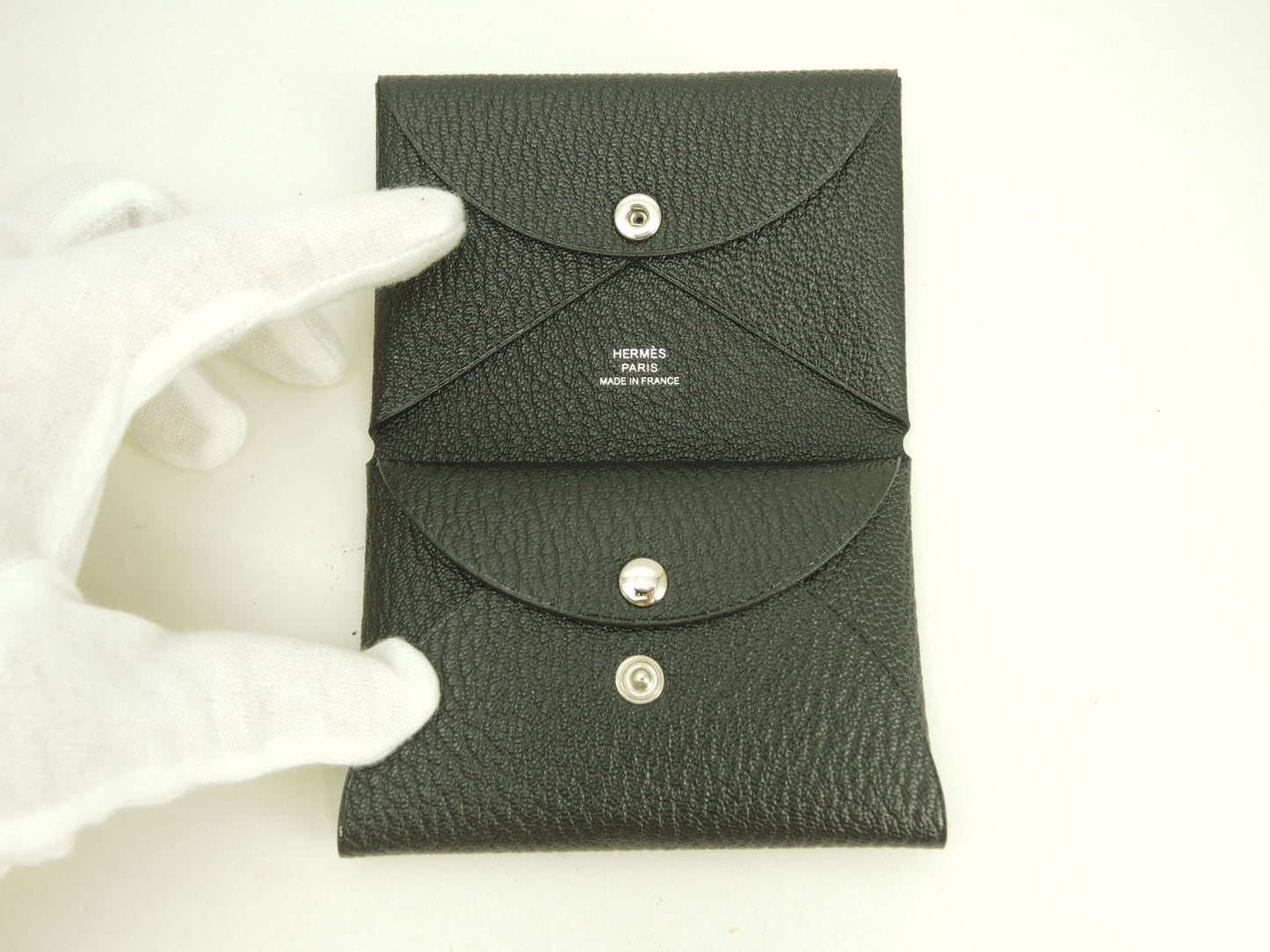 エルメス カルヴィデュオ シェーブルレザー 黒 コンパクトウォレット ミニサイフ 新品@Z 2