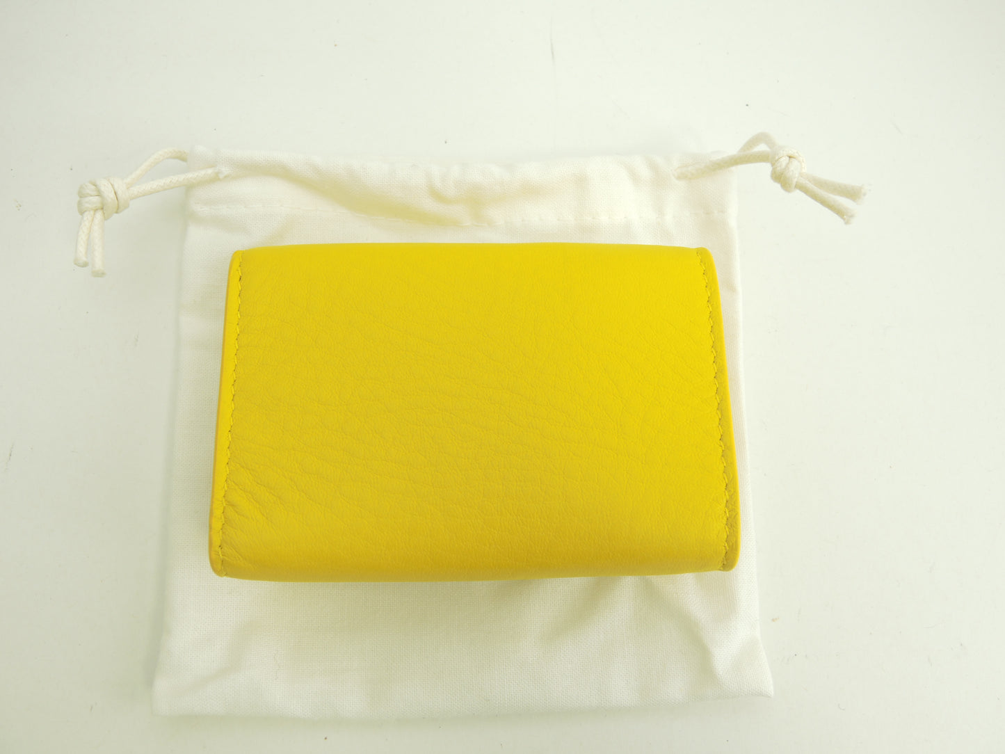 バレンシアガ ミニウォレット ペーパー レザー黄 コンパクト財布 新品@ 42