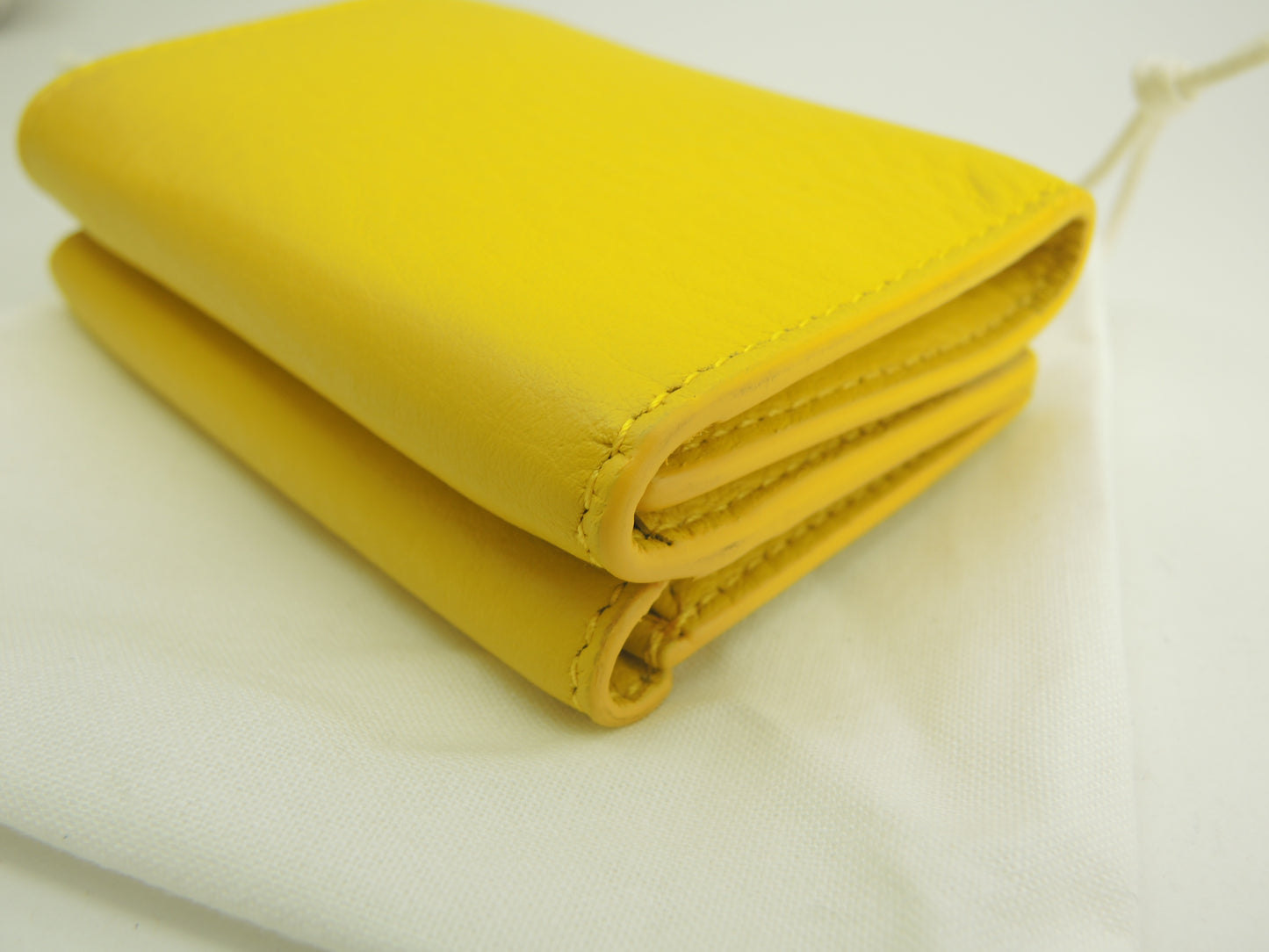 バレンシアガ ミニウォレット ペーパー レザー黄 コンパクト財布 新品@ 42
