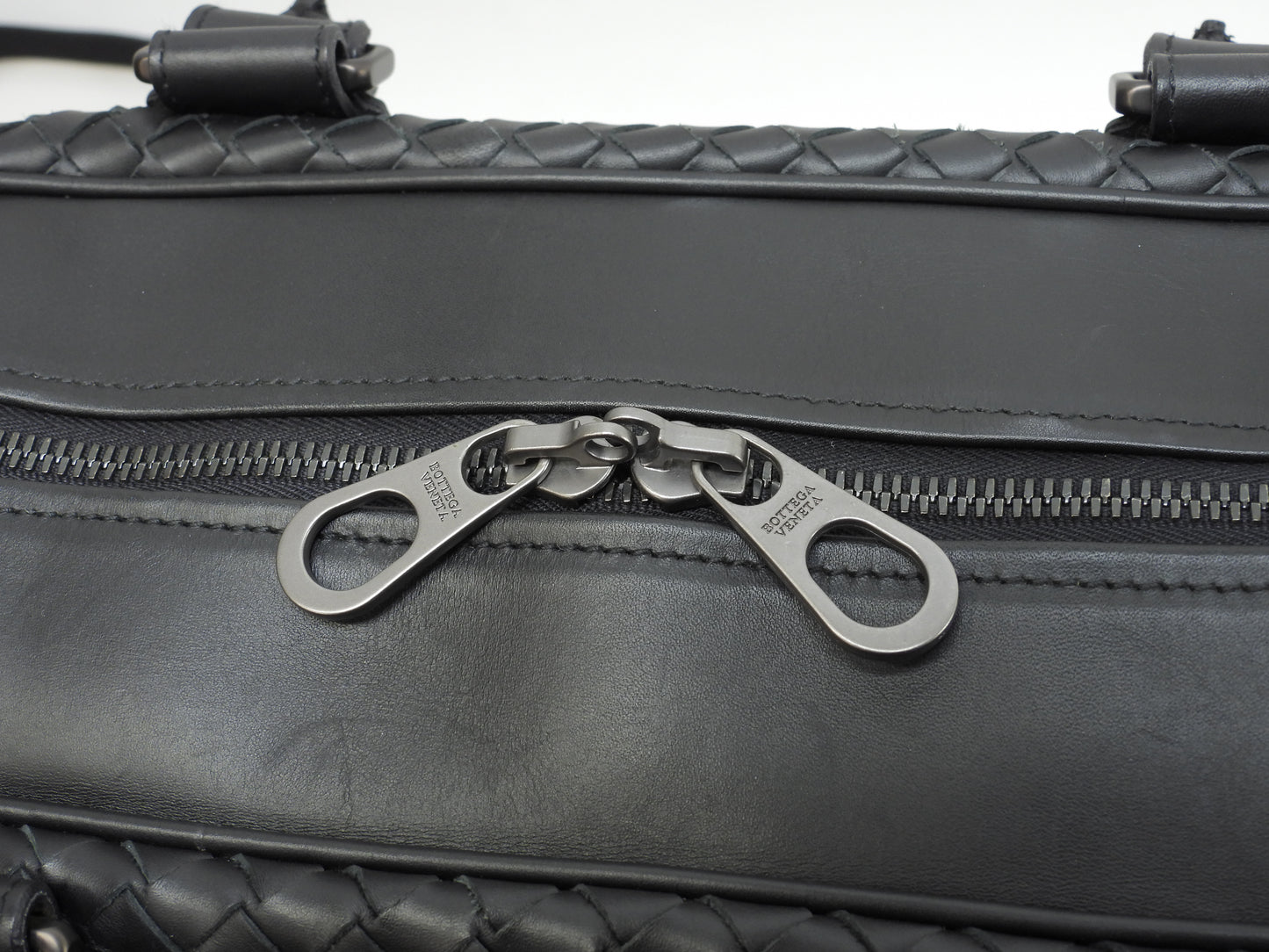 ボッテガヴェネタ s付ブリーフケース大 イントレチャート レザー黒 メンズビジネスバッグ@ 257