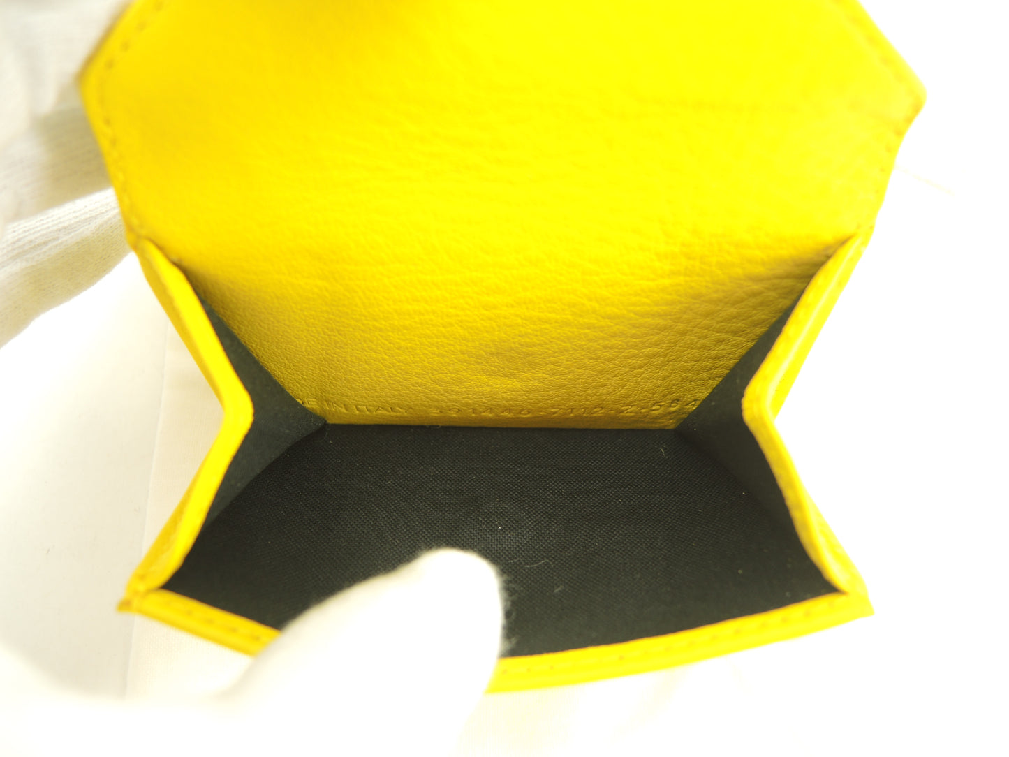 バレンシアガ ミニウォレット ペーパー レザー黄 コンパクト財布 新品@ 42