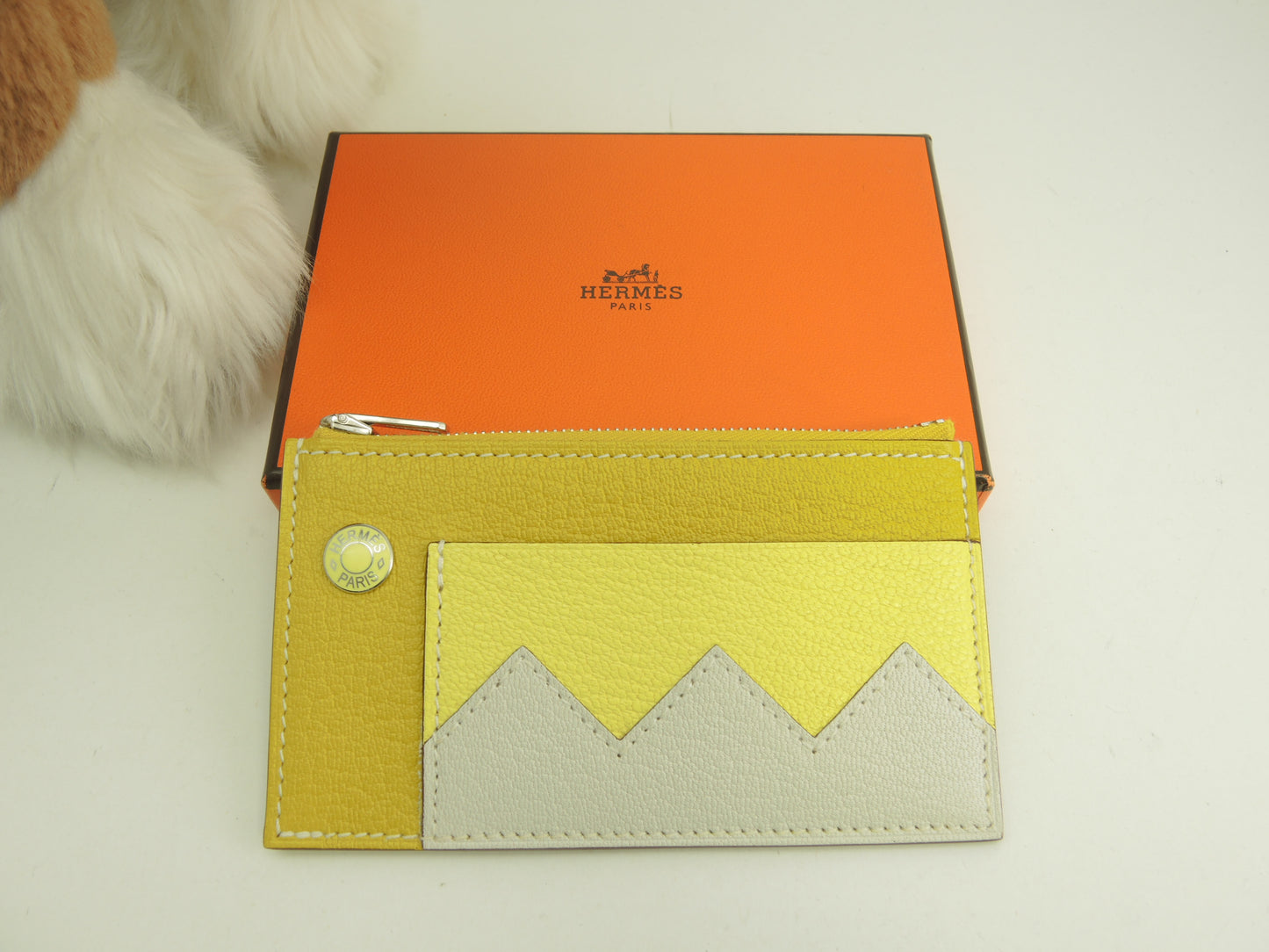 エルメス クロコダイルコンパクト シェーブル 黄 コインケース フラグメントケース 未使用@B