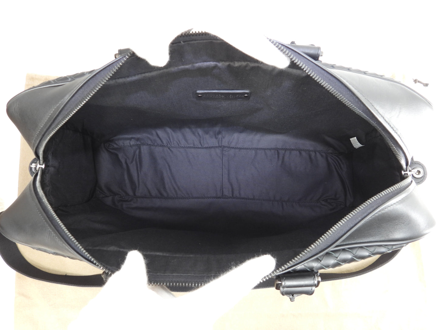 ボッテガヴェネタ s付ブリーフケース大 イントレチャート レザー黒 メンズビジネスバッグ@ 257