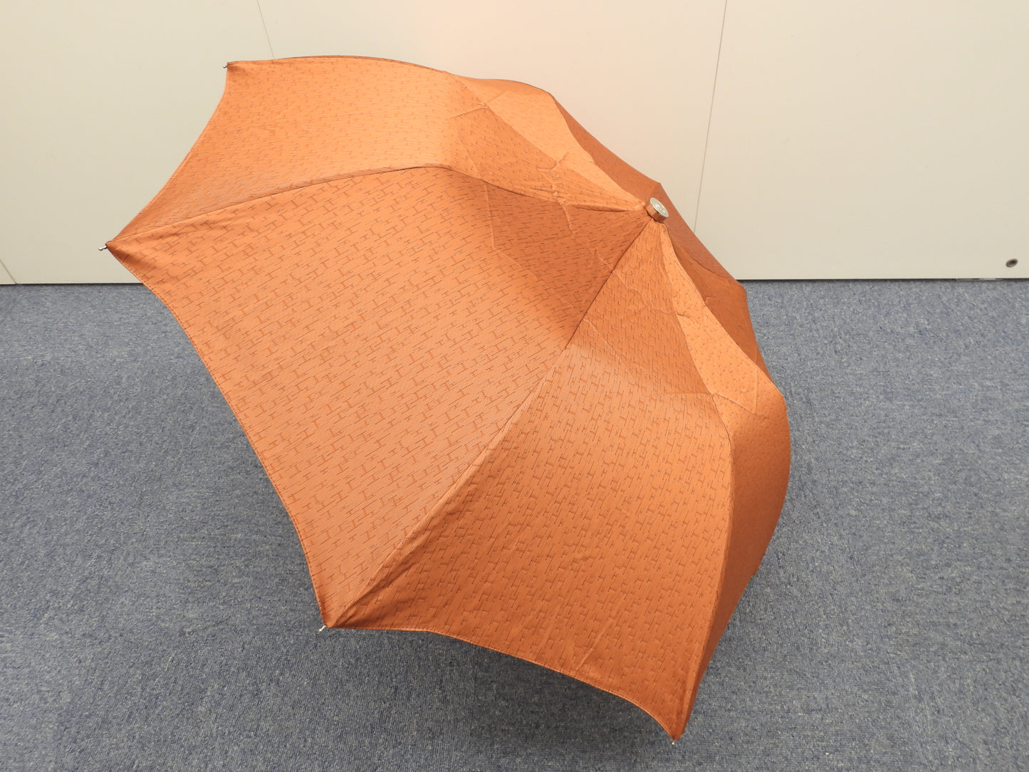 エルメス 折畳傘 H柄 橙 アンブレラ ウッドグリップ レア 新品同様@ 5
