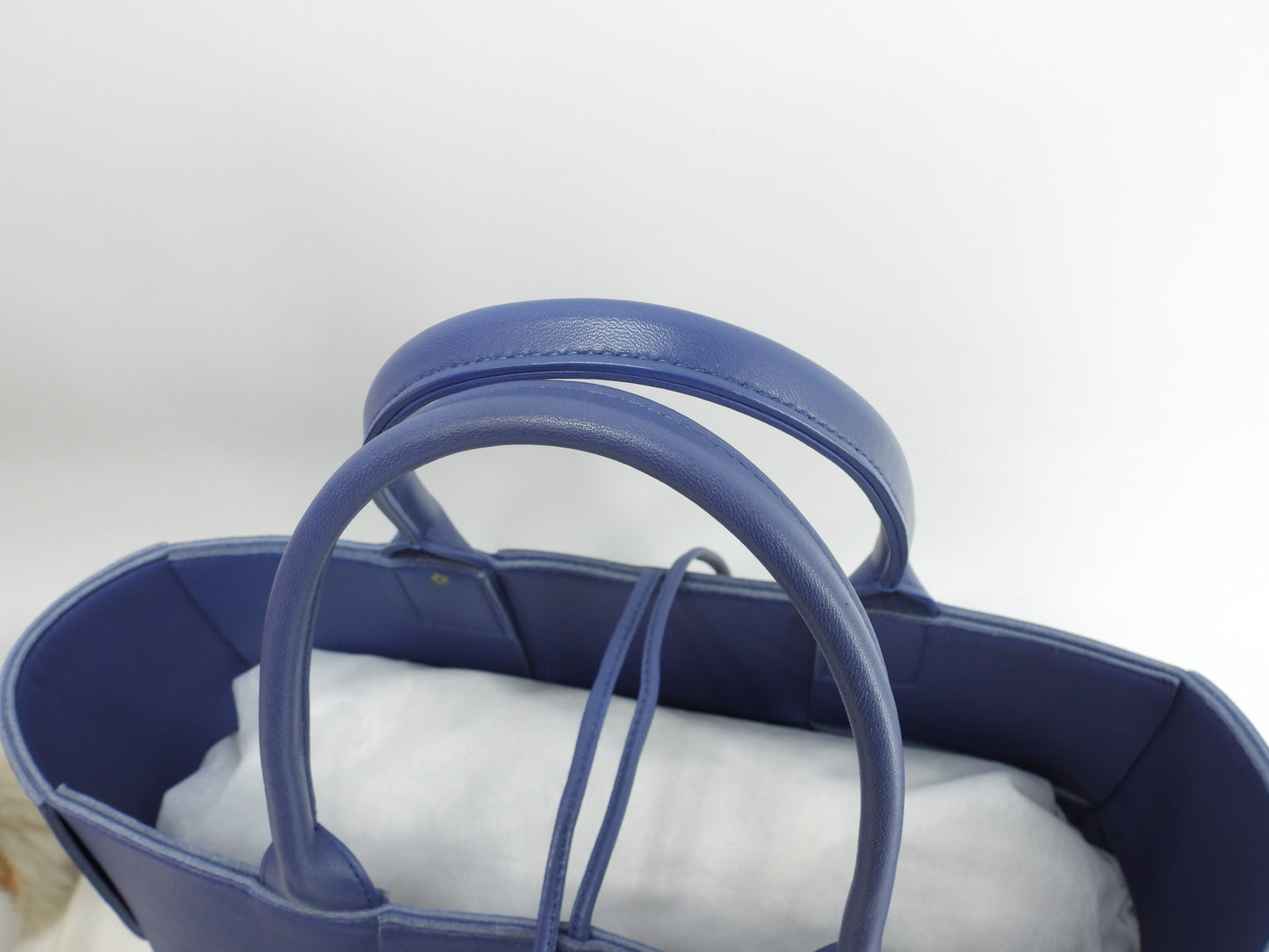 ボッテガヴェネタ トートバッグ スモールアルコ レザー青 ハンドバッグ 極美品@B10245652B