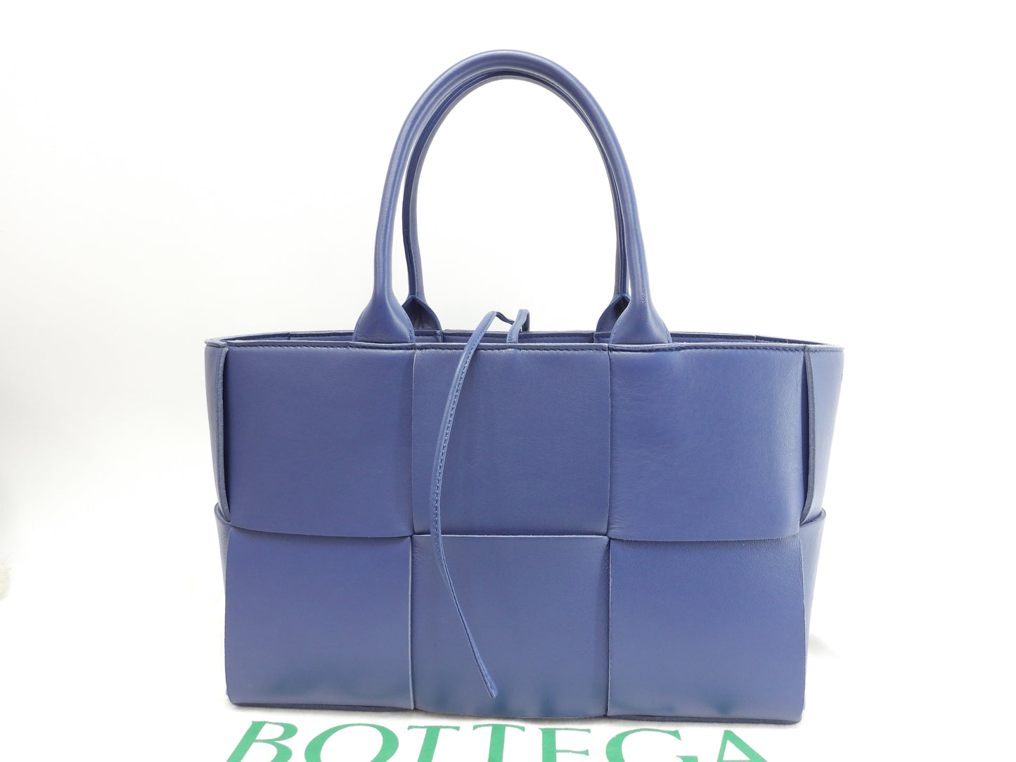 ボッテガヴェネタ トートバッグ スモールアルコ レザー青 ハンドバッグ 極美品@B10245652B